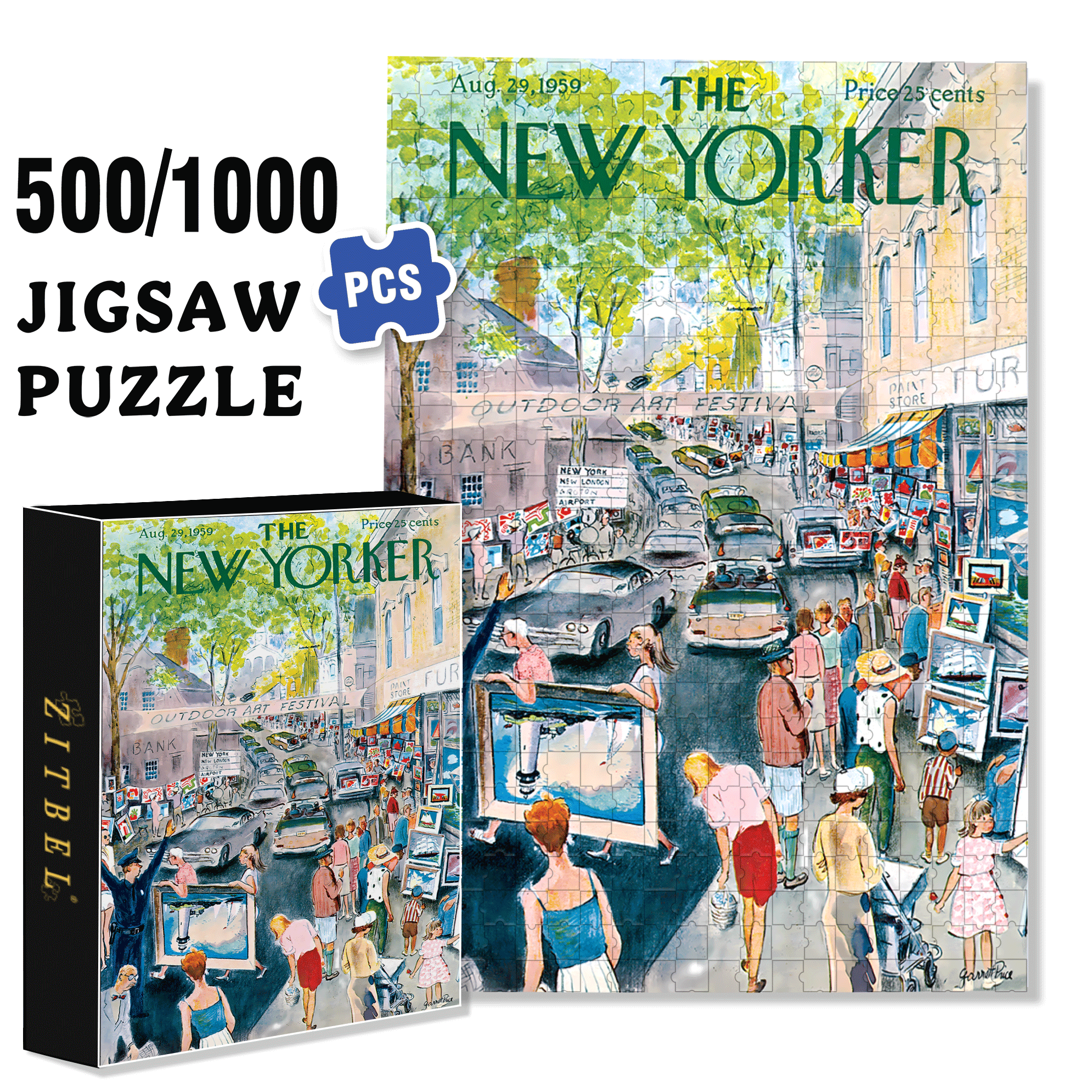 Art Festival 500pcs/1000pcs Jigsaw Puzzle, Scratch-Resistant, Interactive Family Game & Brain-Boosting DIY Decor, Perfect for Halloween, Christmas & New Year Gifts, Family Puzzle Game