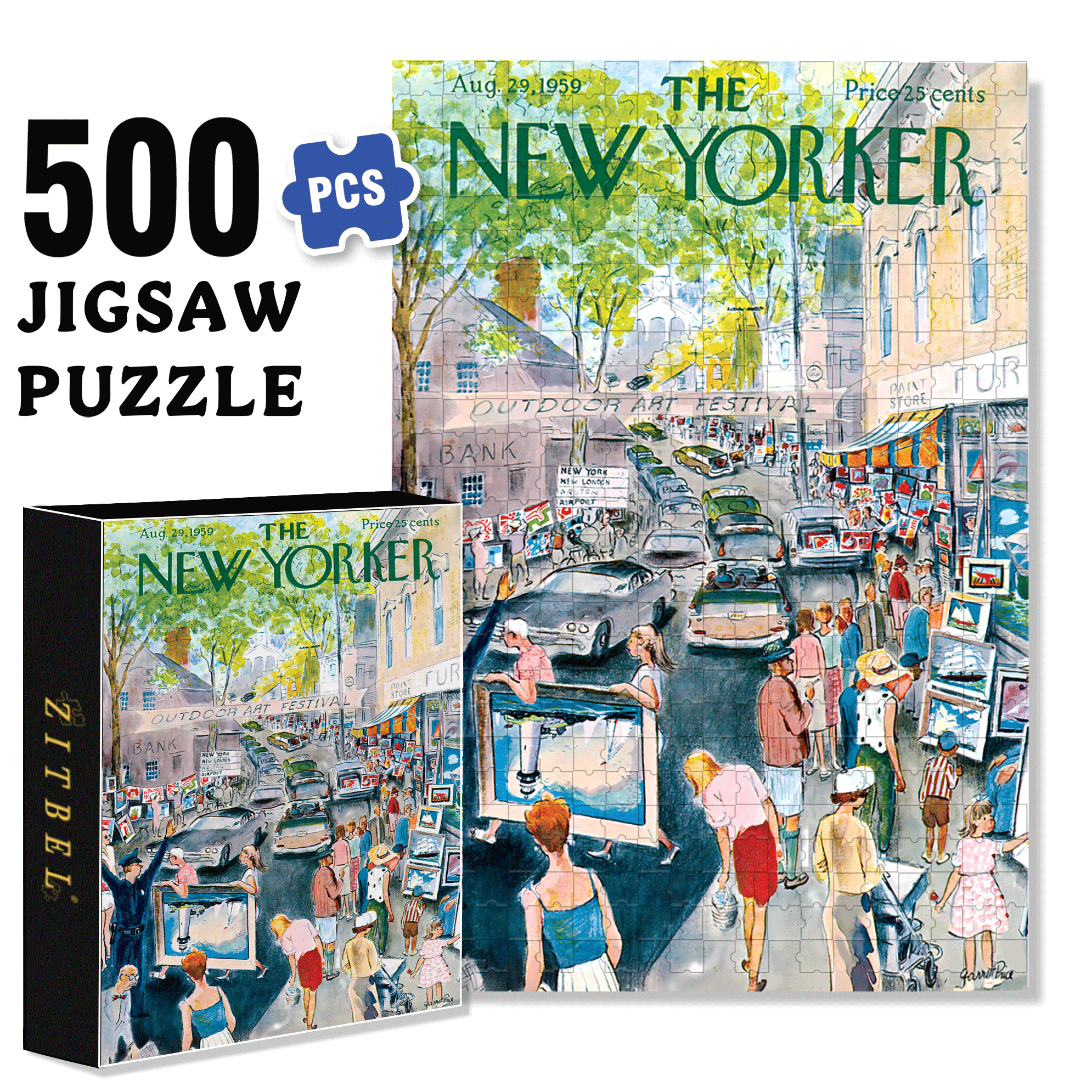 Art Festival 500pcs/1000pcs Jigsaw Puzzle, Scratch-Resistant, Interactive Family Game & Brain-Boosting DIY Decor, Perfect for Halloween, Christmas & New Year Gifts, Family Puzzle Game