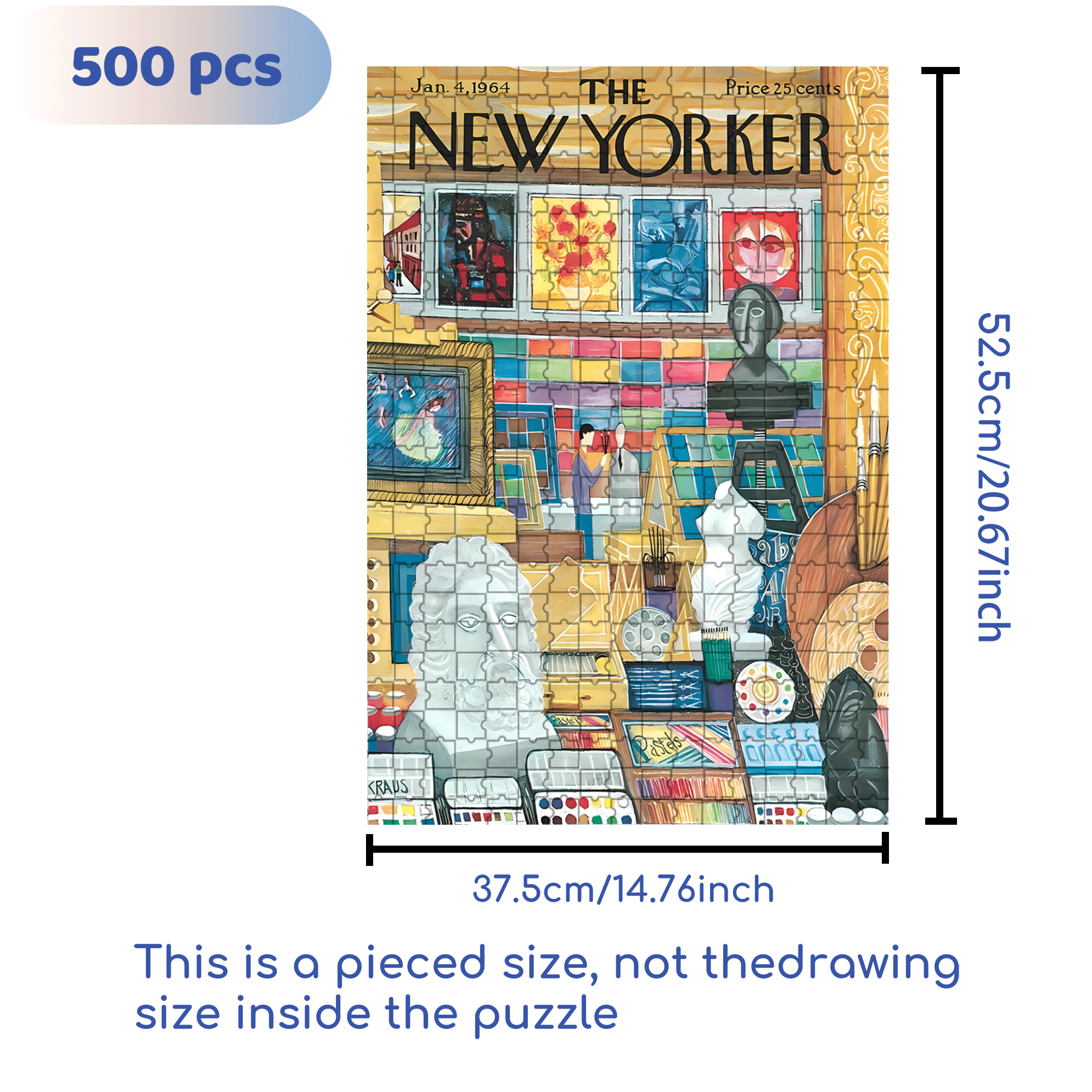 Art Shop 500pcs/1000pcs Jigsaw Puzzle, Scratch-Resistant, Interactive Family Game & Brain-Boosting DIY Decor, Perfect for Halloween, Christmas & New Year Gifts, Family Puzzle Game