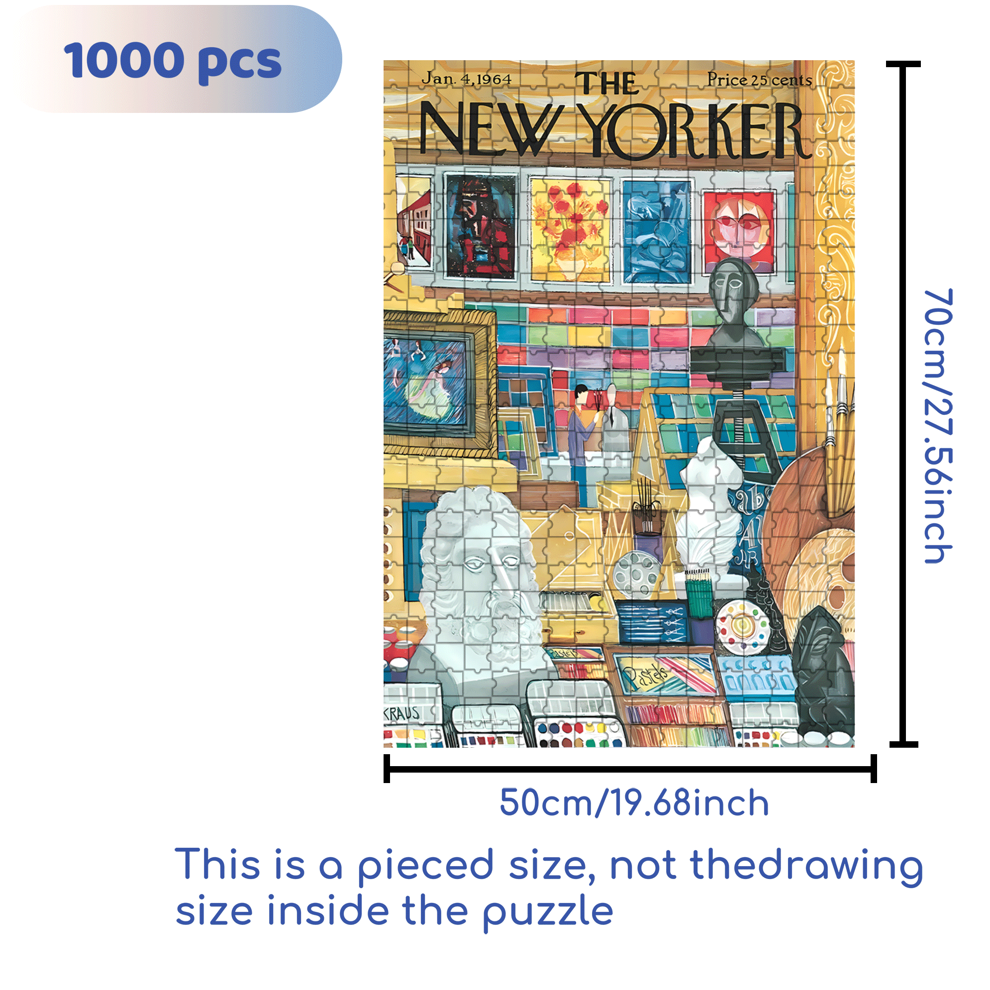 Art Shop 500pcs/1000pcs Jigsaw Puzzle, Scratch-Resistant, Interactive Family Game & Brain-Boosting DIY Decor, Perfect for Halloween, Christmas & New Year Gifts, Family Puzzle Game