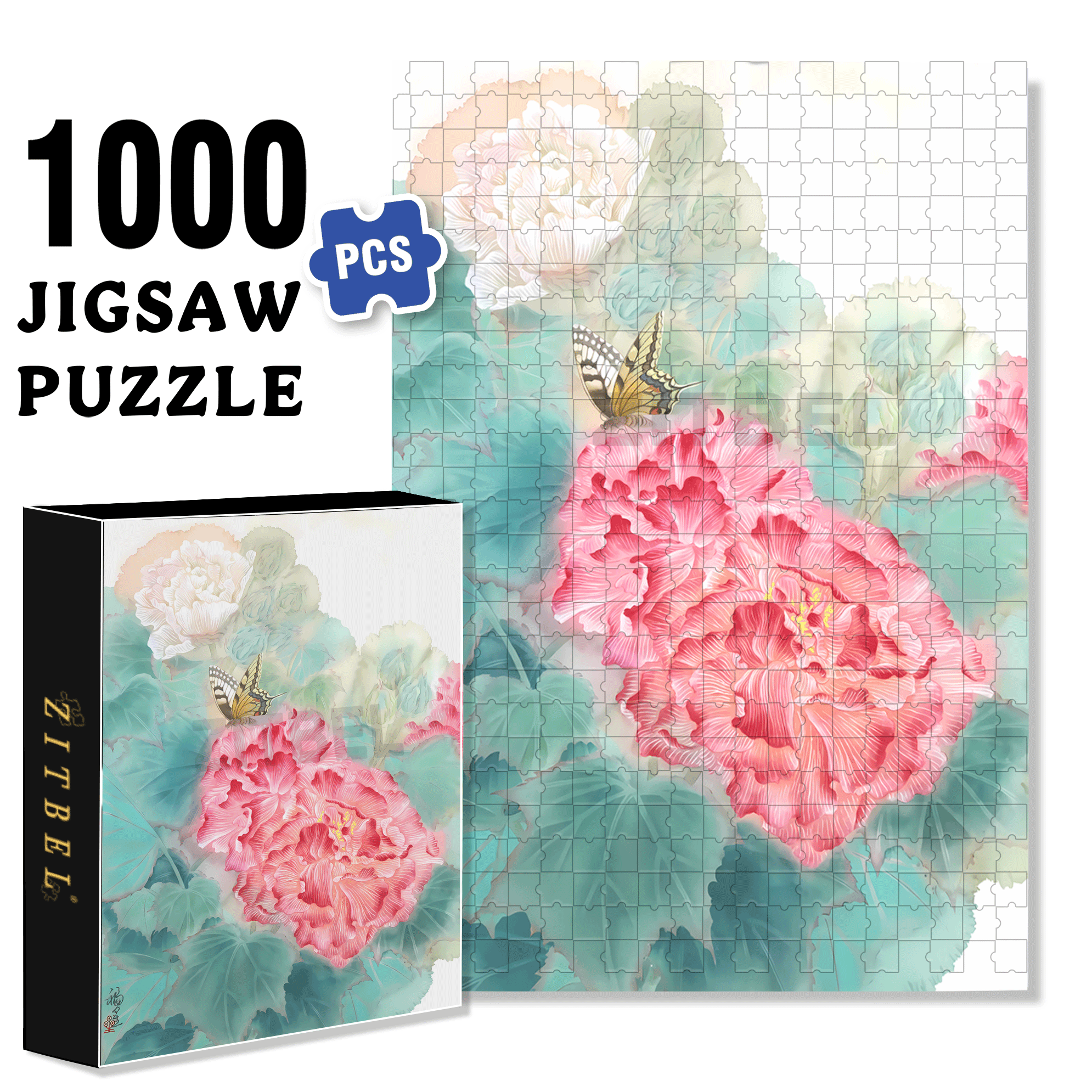 Beauty Flowers 500pcs/1000pcs Jigsaw Puzzle, Scratch-Resistant, Interactive Family Game & Brain-Boosting DIY Decor, Perfect for Halloween, Christmas & New Year Gifts, Family Puzzle Game