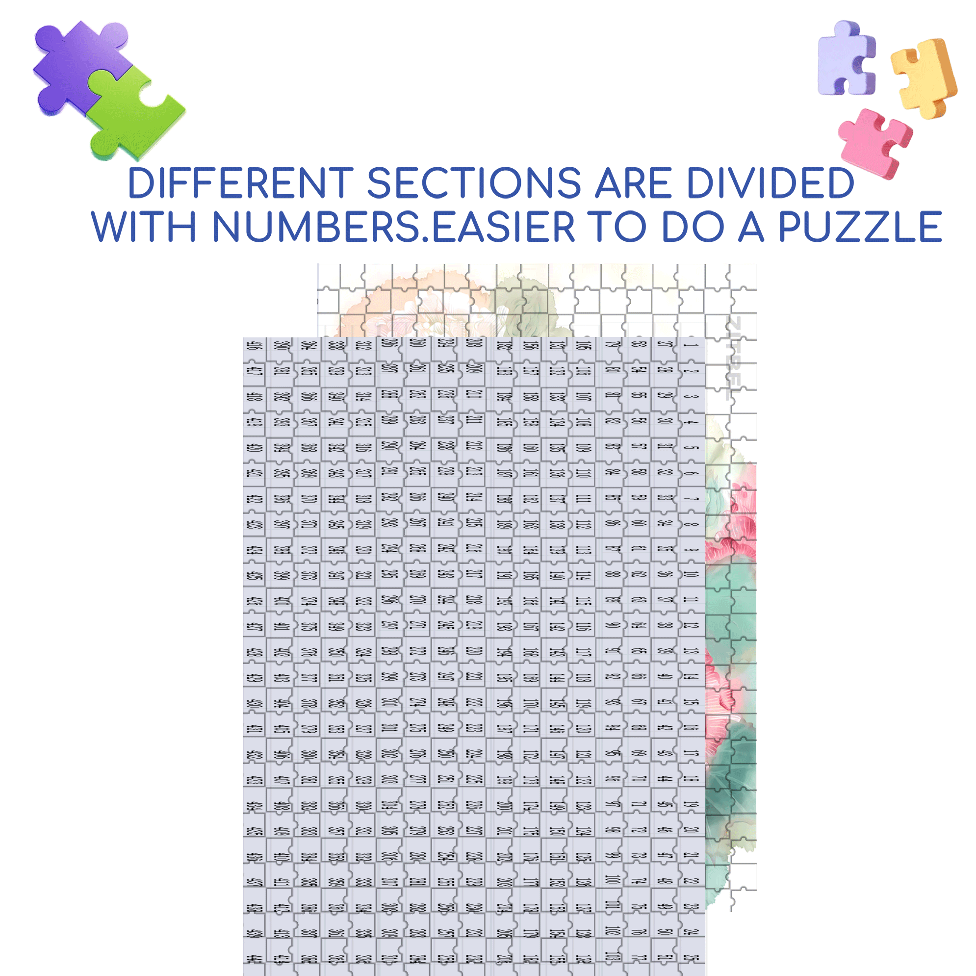 Beauty Flowers 500pcs/1000pcs Jigsaw Puzzle, Scratch-Resistant, Interactive Family Game & Brain-Boosting DIY Decor, Perfect for Halloween, Christmas & New Year Gifts, Family Puzzle Game
