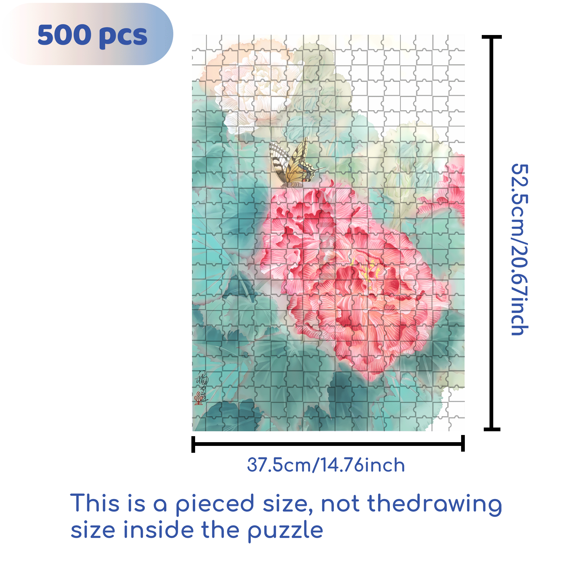 Beauty Flowers 500pcs/1000pcs Jigsaw Puzzle, Scratch-Resistant, Interactive Family Game & Brain-Boosting DIY Decor, Perfect for Halloween, Christmas & New Year Gifts, Family Puzzle Game