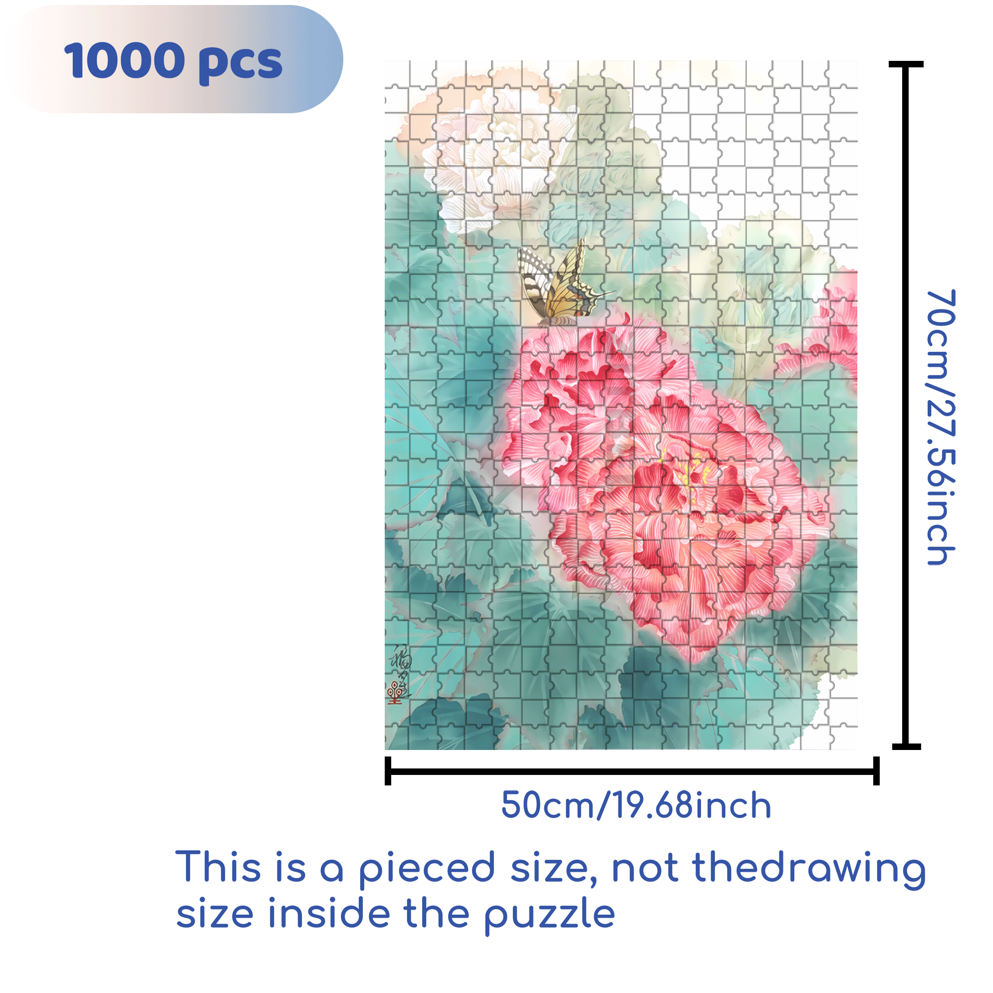 Beauty Flowers 500pcs/1000pcs Jigsaw Puzzle, Scratch-Resistant, Interactive Family Game & Brain-Boosting DIY Decor, Perfect for Halloween, Christmas & New Year Gifts, Family Puzzle Game