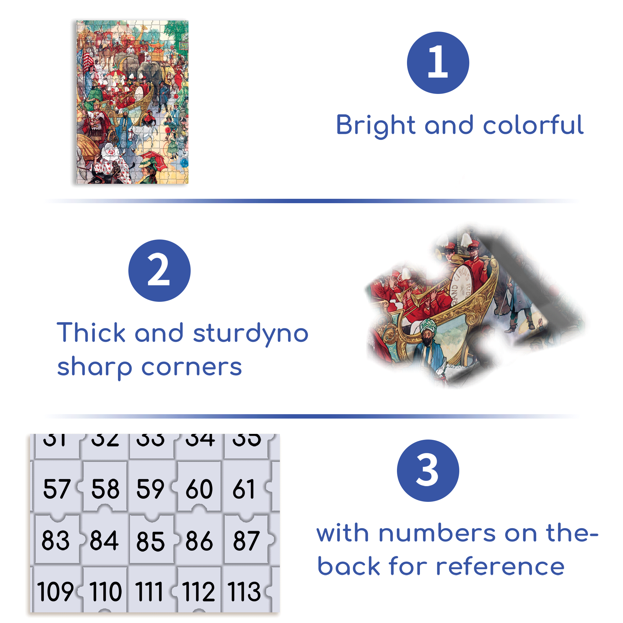 Circus Parade 500pcs/1000pcs Jigsaw Puzzle, Scratch-Resistant, Interactive Family Game & Brain-Boosting DIY Decor, Perfect for Halloween, Christmas & New Year Gifts, Family Puzzle Game