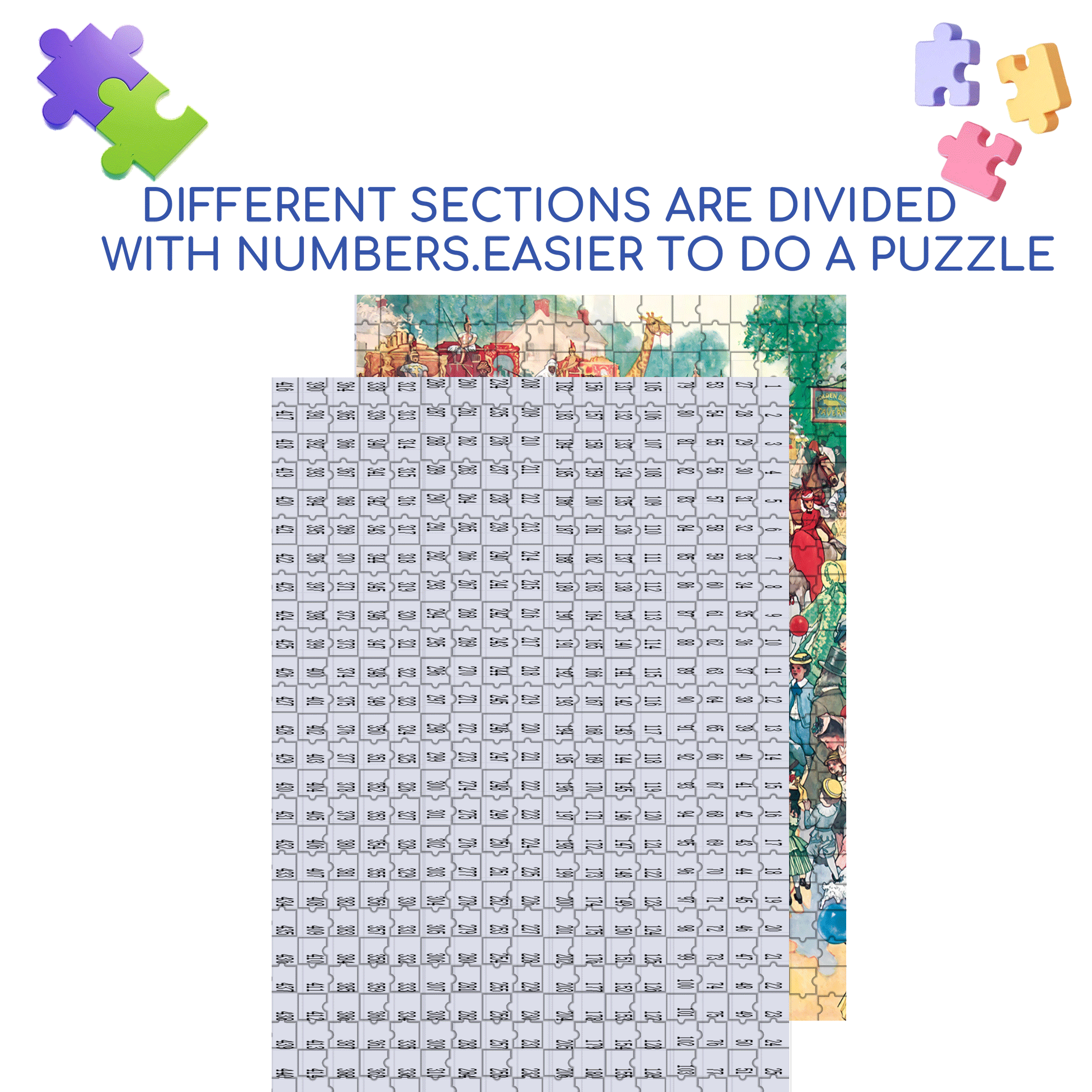 Circus Parade 500pcs/1000pcs Jigsaw Puzzle, Scratch-Resistant, Interactive Family Game & Brain-Boosting DIY Decor, Perfect for Halloween, Christmas & New Year Gifts, Family Puzzle Game