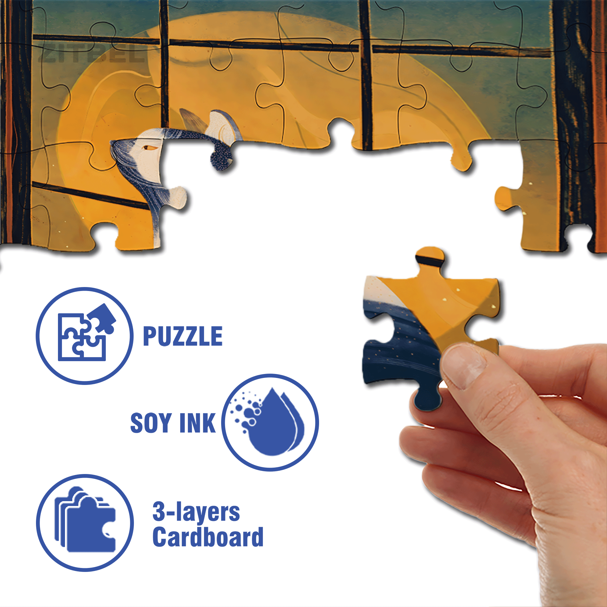 Clover 500pcs/1000pcs Jigsaw Puzzle, Scratch-Resistant, Interactive Family Game & Brain-Boosting DIY Decor, Perfect for Halloween, Christmas & New Year Gifts, Family Puzzle Game