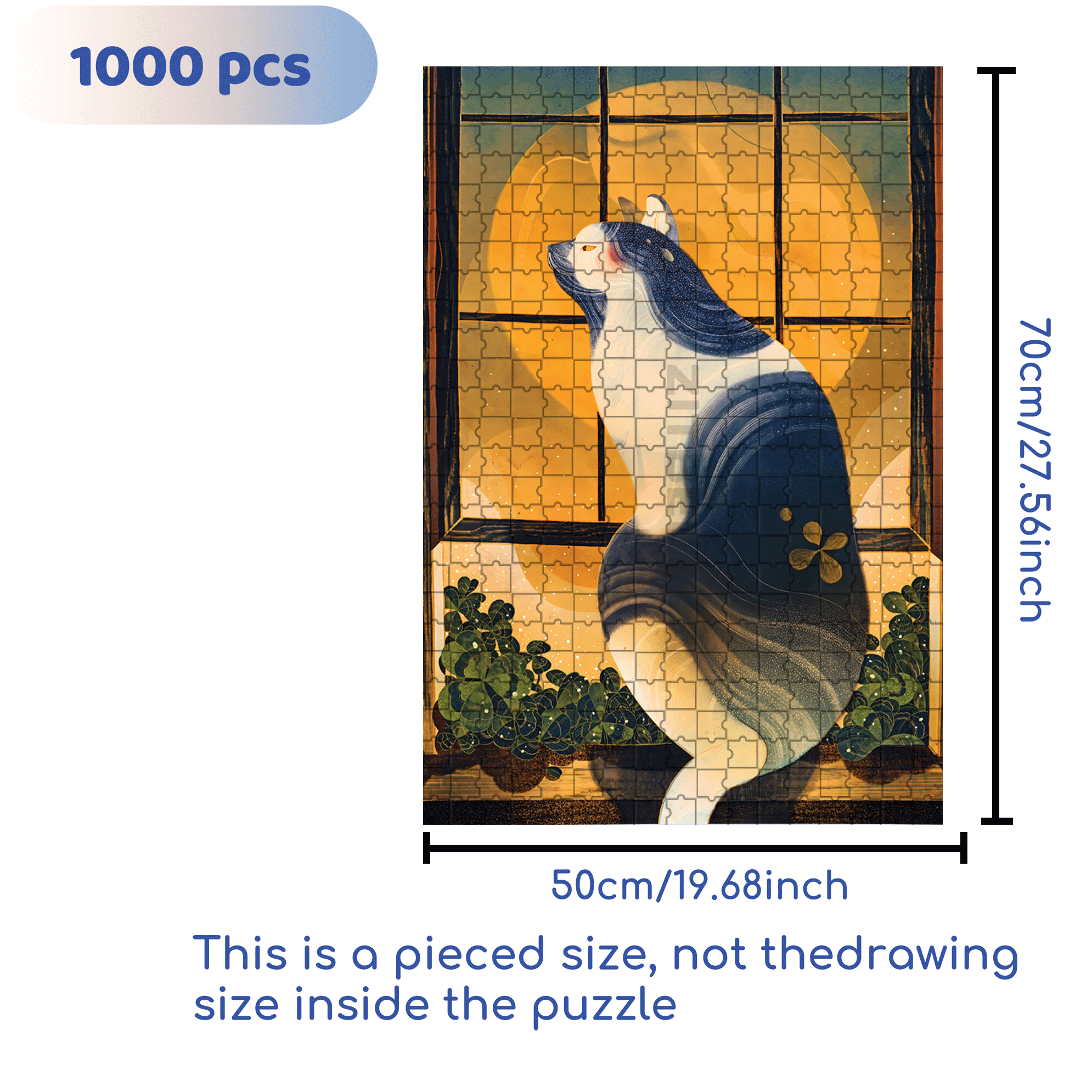 Clover 500pcs/1000pcs Jigsaw Puzzle, Scratch-Resistant, Interactive Family Game & Brain-Boosting DIY Decor, Perfect for Halloween, Christmas & New Year Gifts, Family Puzzle Game