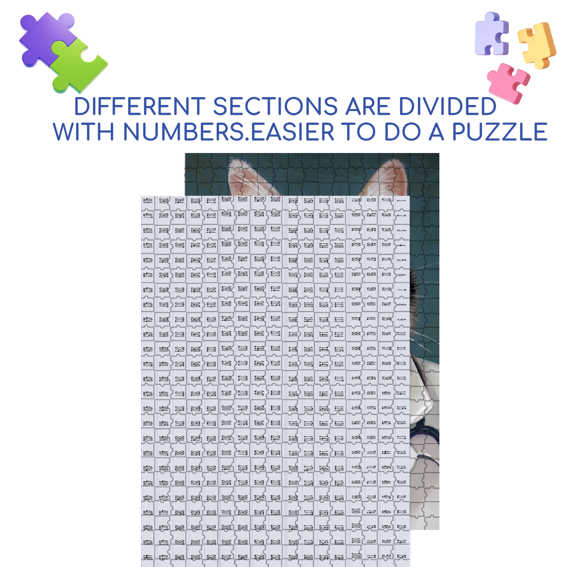 Copy Cat - Cloned Kitty 500pcs/1000pcs Jigsaw Puzzle, Scratch-Resistant, Interactive Family Game & Brain-Boosting DIY Decor, Perfect for Halloween, Christmas & New Year Gifts, Family Puzzle Game