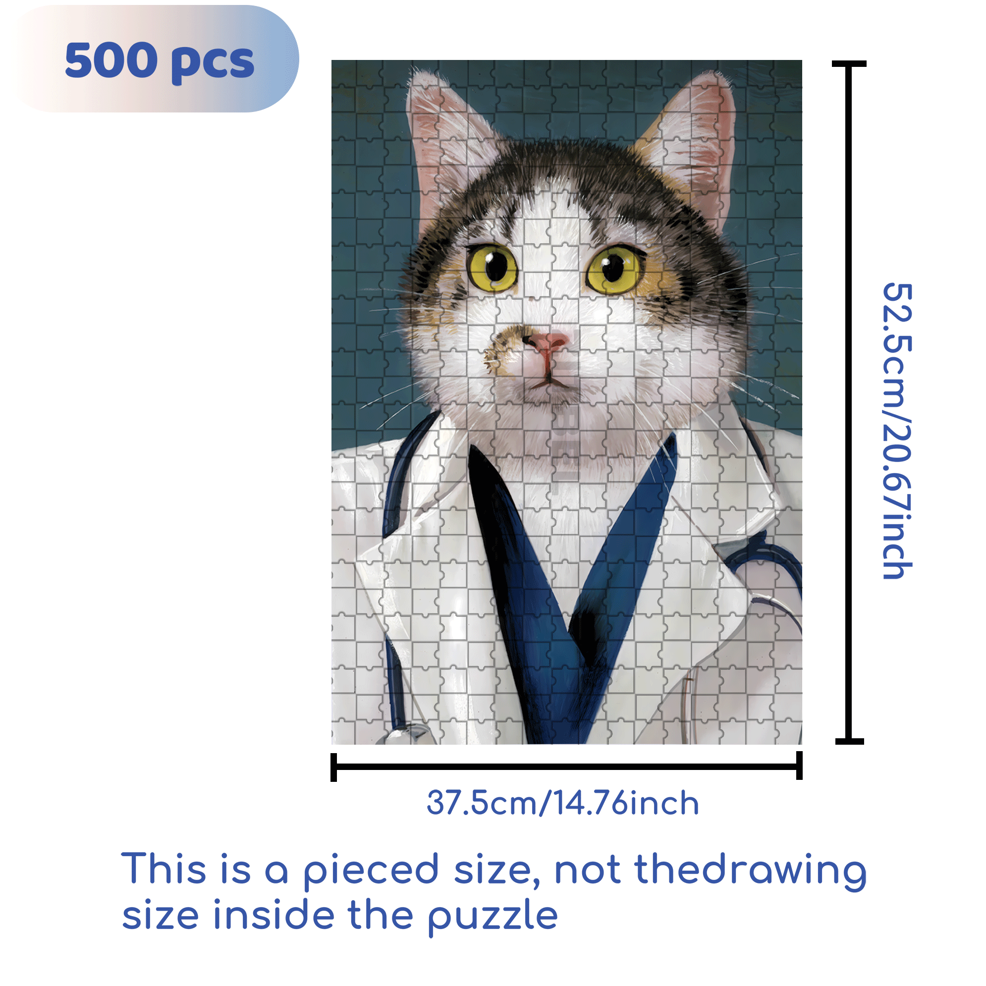 Copy Cat - Cloned Kitty 500pcs/1000pcs Jigsaw Puzzle, Scratch-Resistant, Interactive Family Game & Brain-Boosting DIY Decor, Perfect for Halloween, Christmas & New Year Gifts, Family Puzzle Game