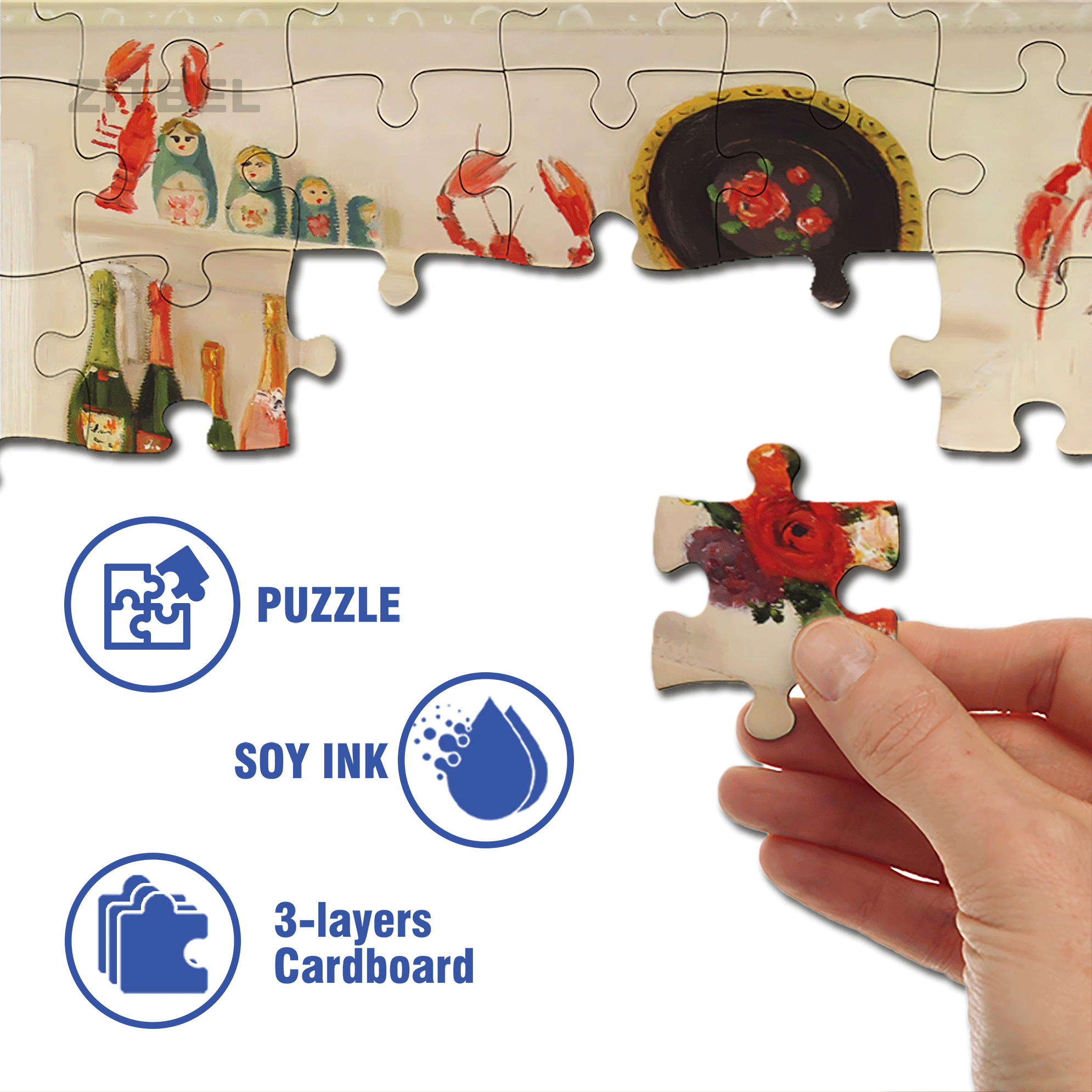 Devil's Food Cake 500pcs/1000pcs Jigsaw Puzzle, Scratch-Resistant, Interactive Family Game & Brain-Boosting DIY Decor, Perfect for Halloween, Christmas & New Year Gifts, Family Puzzle Game