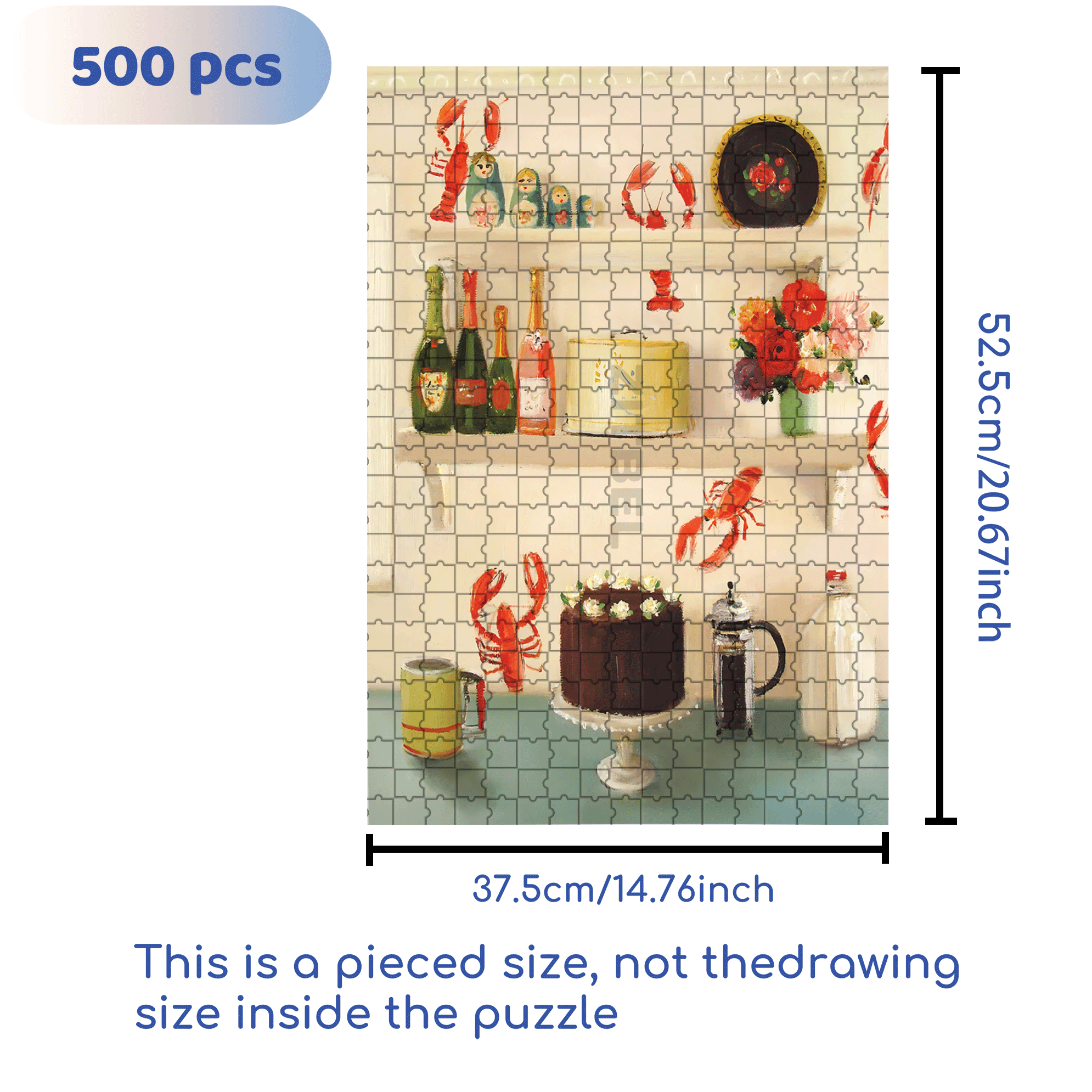 Devil's Food Cake 500pcs/1000pcs Jigsaw Puzzle, Scratch-Resistant, Interactive Family Game & Brain-Boosting DIY Decor, Perfect for Halloween, Christmas & New Year Gifts, Family Puzzle Game