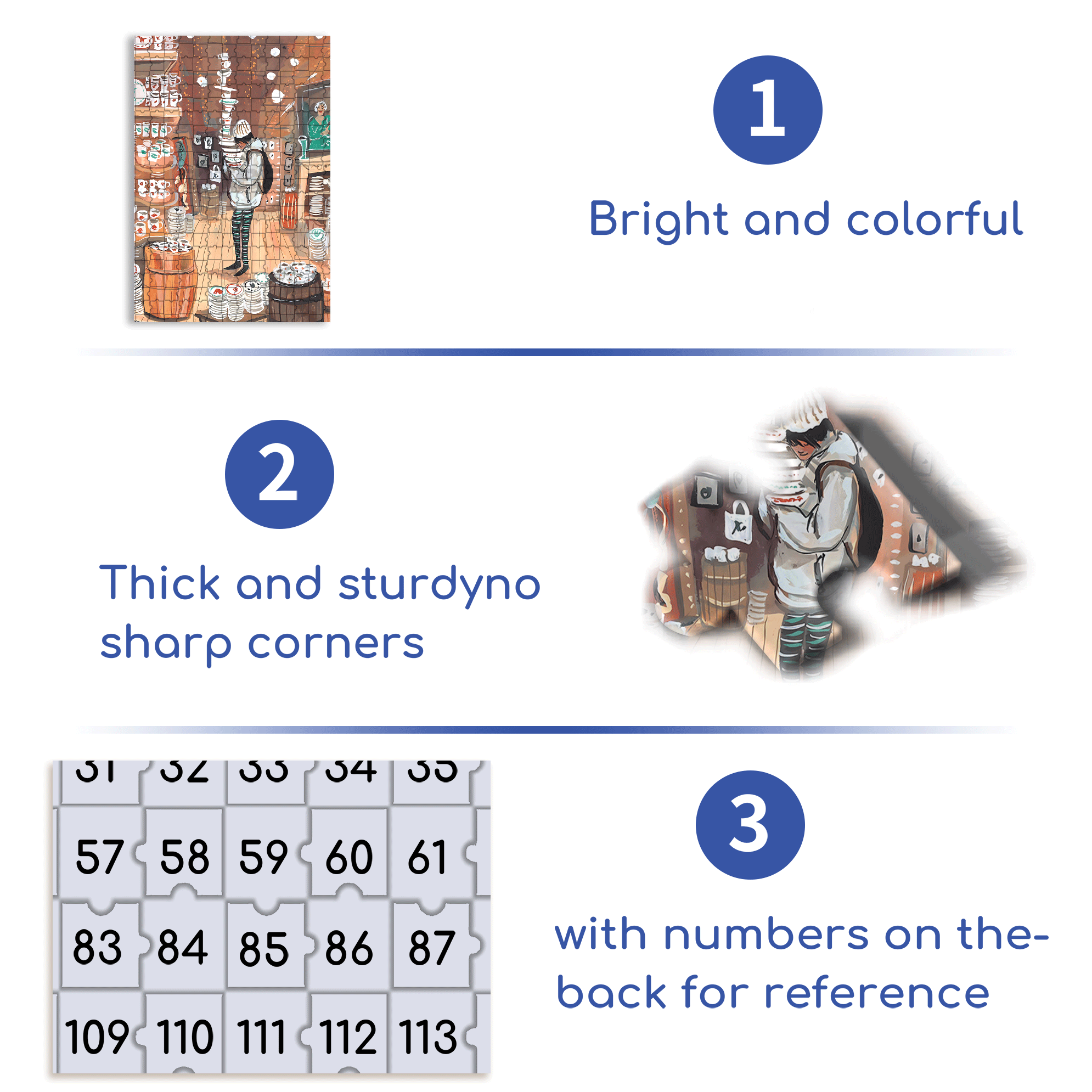 Dish Store 500pcs/1000pcs Jigsaw Puzzle, Scratch-Resistant, Interactive Family Game & Brain-Boosting DIY Decor, Perfect for Halloween, Christmas & New Year Gifts, Family Puzzle Game