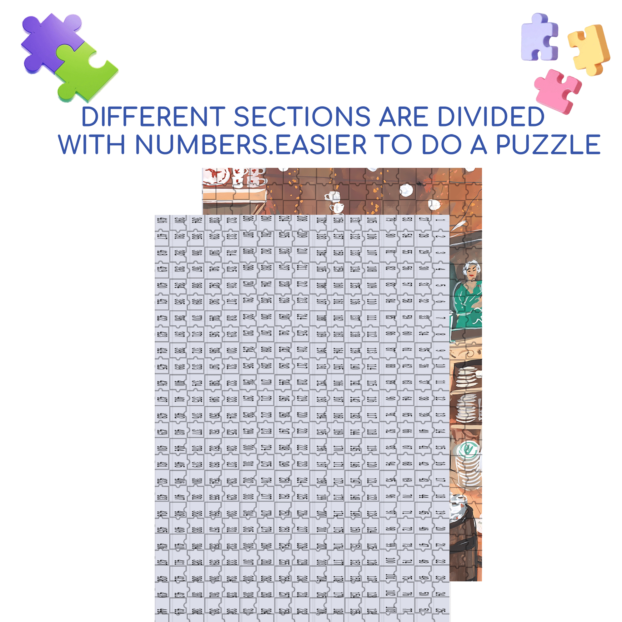 Dish Store 500pcs/1000pcs Jigsaw Puzzle, Scratch-Resistant, Interactive Family Game & Brain-Boosting DIY Decor, Perfect for Halloween, Christmas & New Year Gifts, Family Puzzle Game