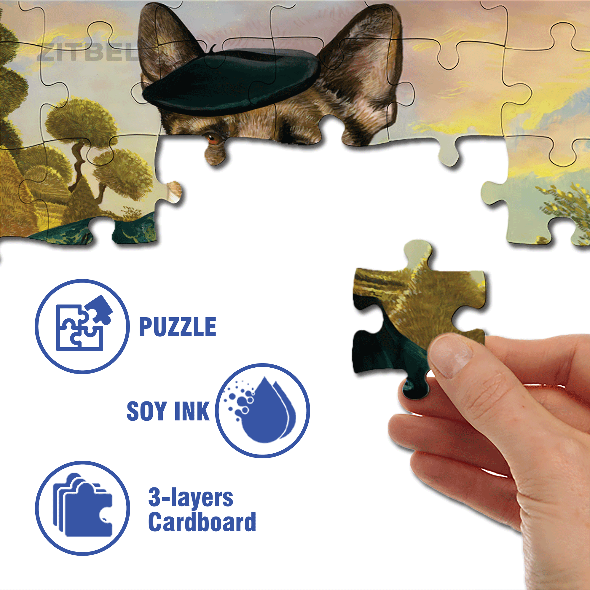 Distinguished Dog 500pcs/1000pcs Jigsaw Puzzle, Scratch-Resistant, Interactive Family Game & Brain-Boosting DIY Decor, Perfect for Halloween, Christmas & New Year Gifts, Family Puzzle Game