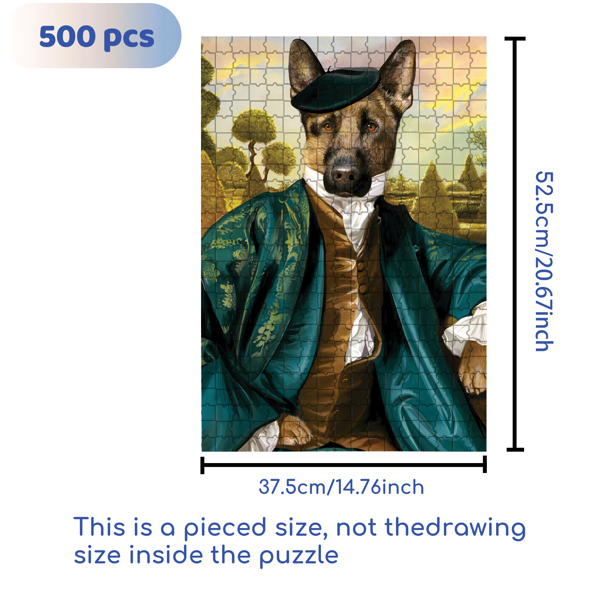 Distinguished Dog 500pcs/1000pcs Jigsaw Puzzle, Scratch-Resistant, Interactive Family Game & Brain-Boosting DIY Decor, Perfect for Halloween, Christmas & New Year Gifts, Family Puzzle Game