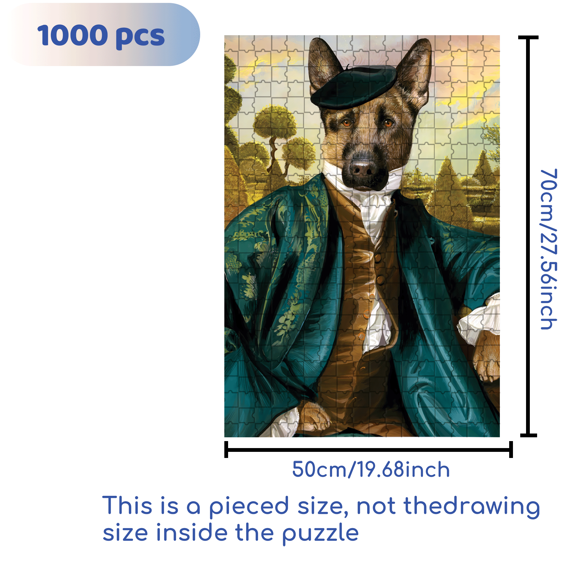 Distinguished Dog 500pcs/1000pcs Jigsaw Puzzle, Scratch-Resistant, Interactive Family Game & Brain-Boosting DIY Decor, Perfect for Halloween, Christmas & New Year Gifts, Family Puzzle Game