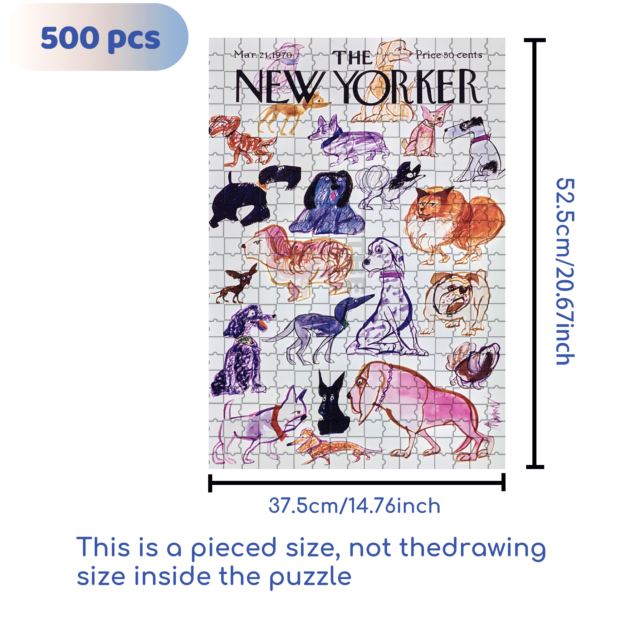 Doggies 500pcs/1000pcs Jigsaw Puzzle, Scratch-Resistant, Interactive Family Game & Brain-Boosting DIY Decor, Perfect for Halloween, Christmas & New Year Gifts, Family Puzzle Game