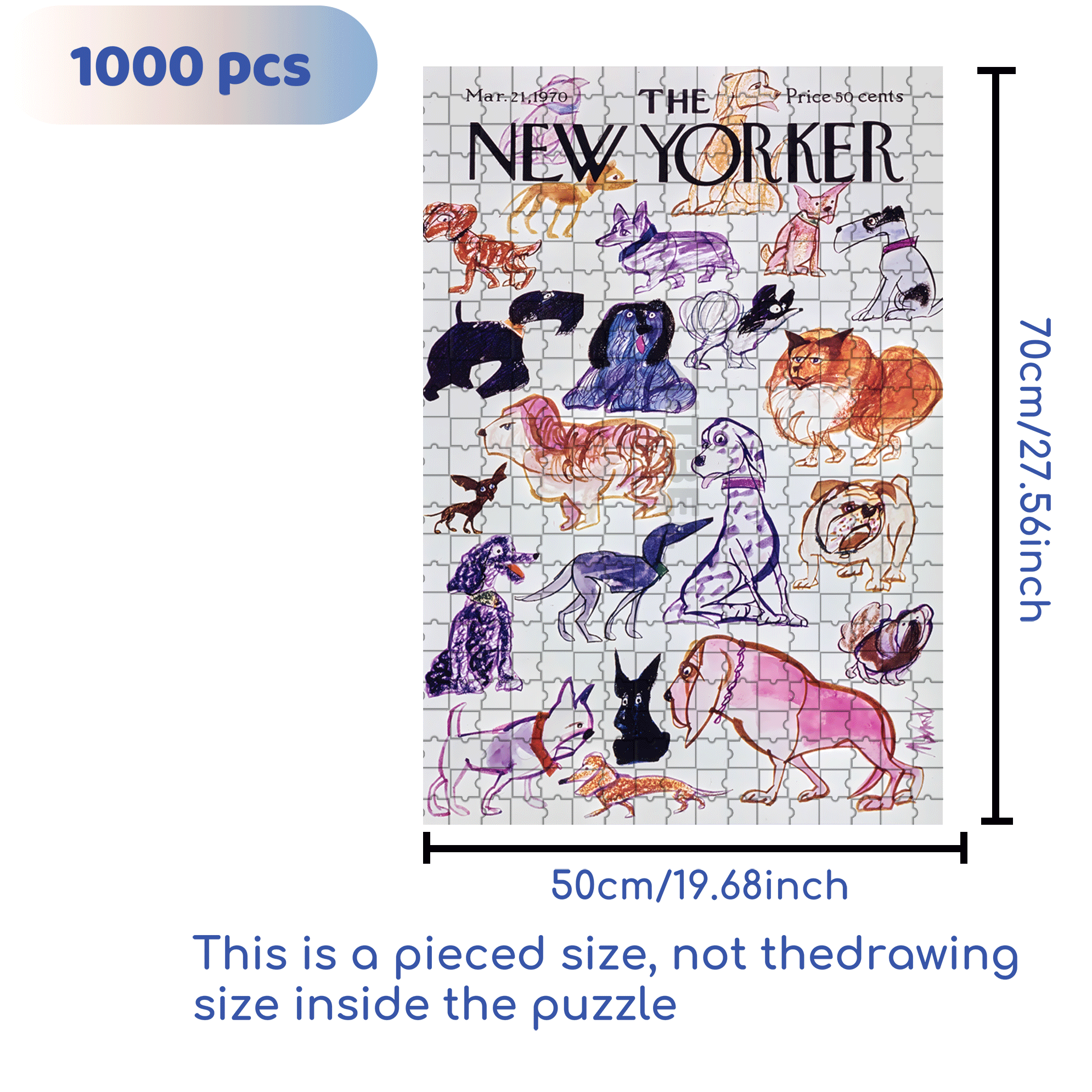 Doggies 500pcs/1000pcs Jigsaw Puzzle, Scratch-Resistant, Interactive Family Game & Brain-Boosting DIY Decor, Perfect for Halloween, Christmas & New Year Gifts, Family Puzzle Game