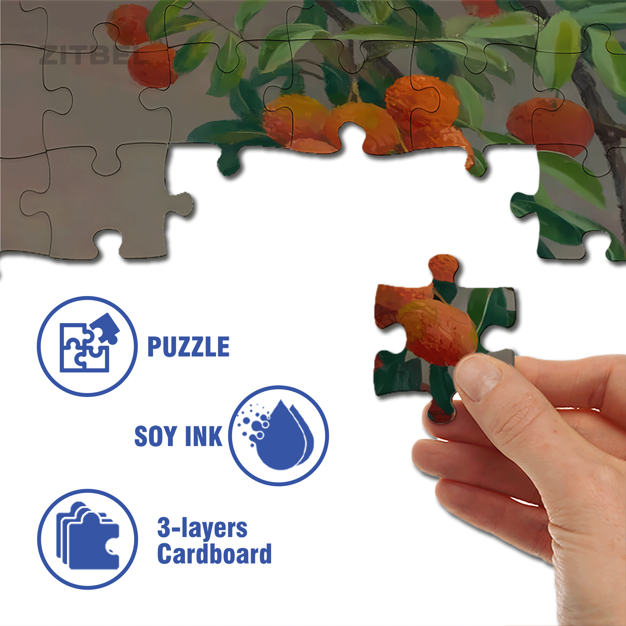 Duck and Lychee 500pcs/1000pcs Jigsaw Puzzle, Scratch-Resistant, Interactive Family Game & Brain-Boosting DIY Decor, Perfect for Halloween, Christmas & New Year Gifts, Family Puzzle Game
