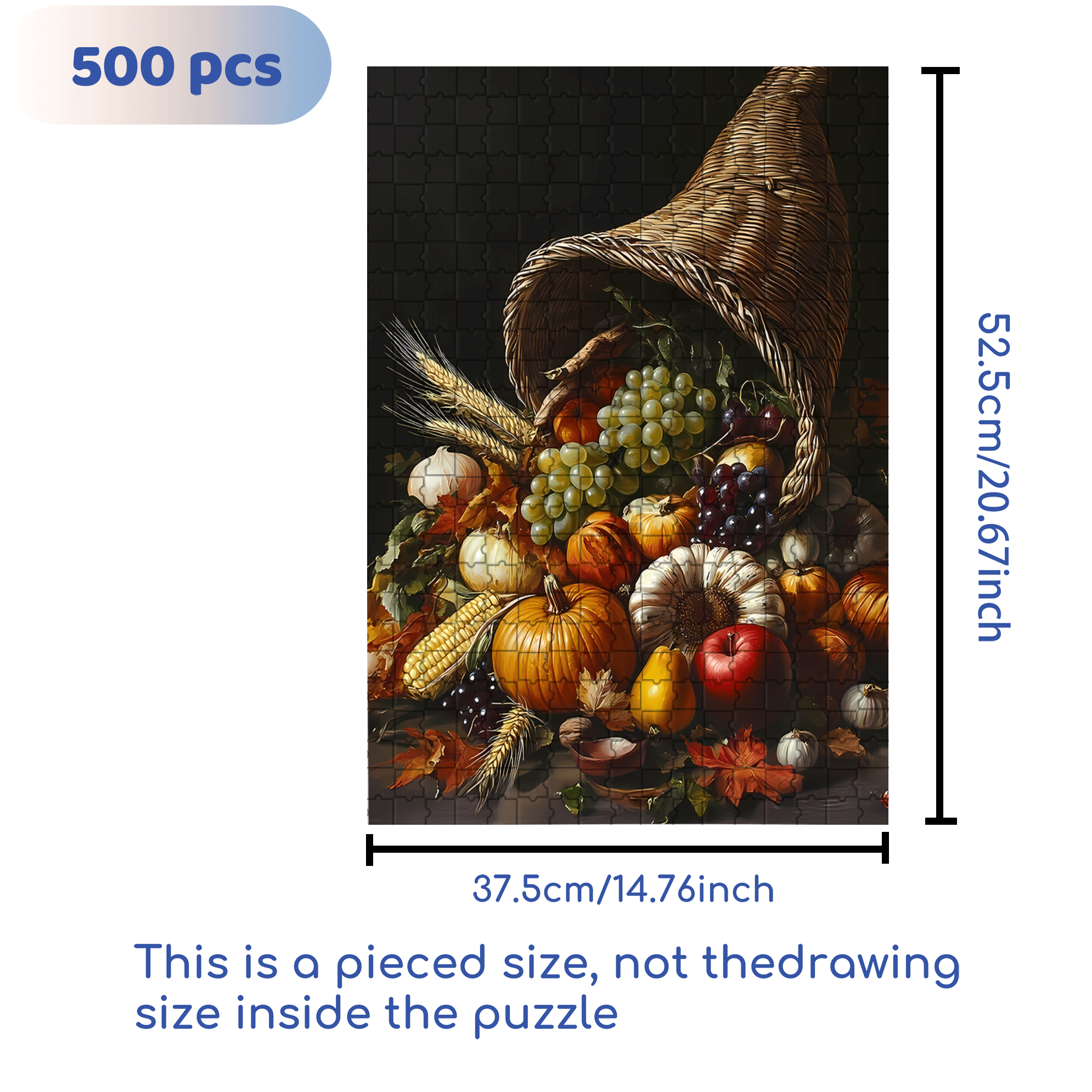 Fruits and Vegetables 2 500pcs/1000pcs Jigsaw Puzzle, Scratch-Resistant, Interactive Family Game & Brain-Boosting DIY Decor, Perfect for Halloween, Christmas & New Year Gifts, Family Puzzle Game
