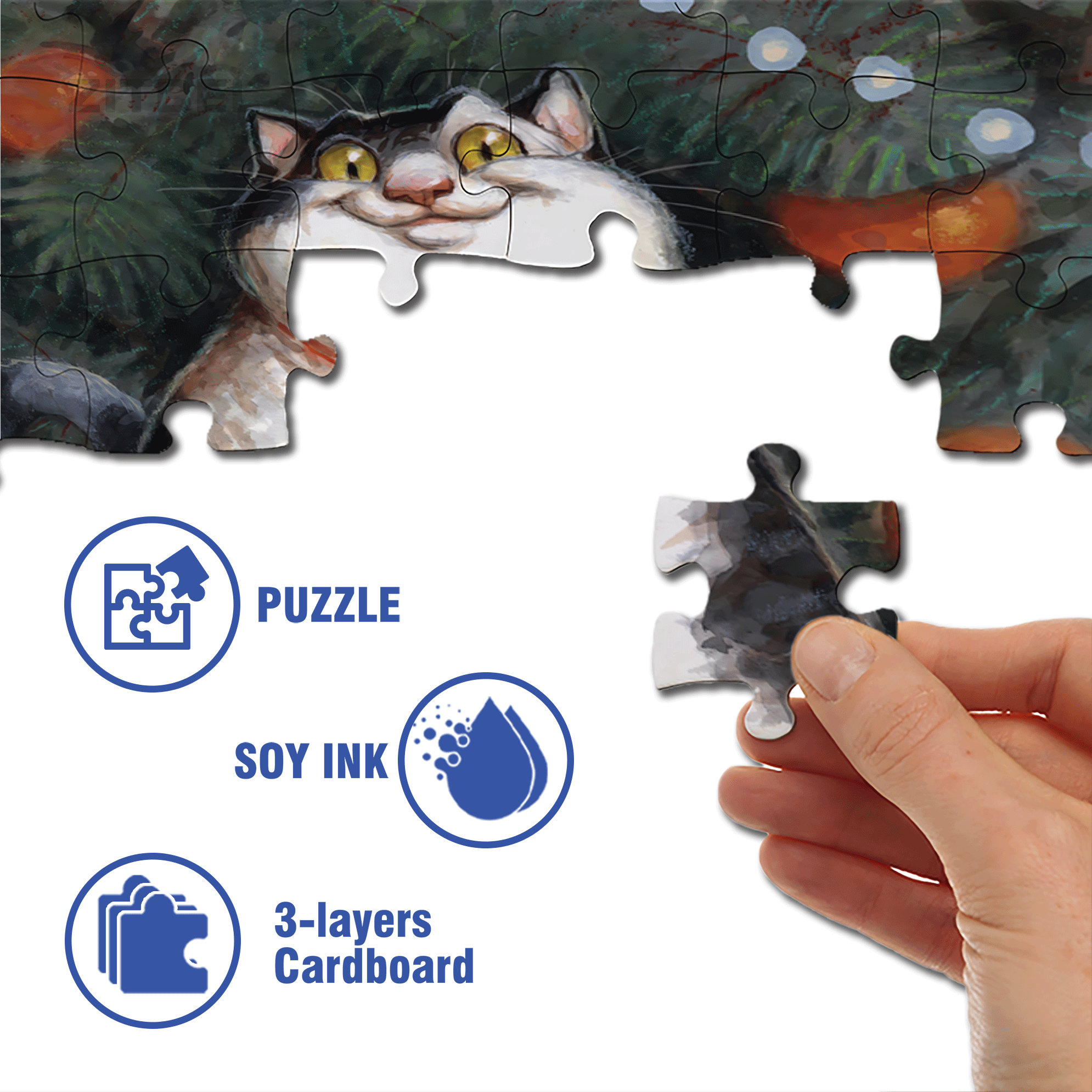 Go on, open it! 500pcs/1000pcs Jigsaw Puzzle, Scratch-Resistant, Interactive Family Game & Brain-Boosting DIY Decor, Perfect for Halloween, Christmas & New Year Gifts, Family Puzzle Game