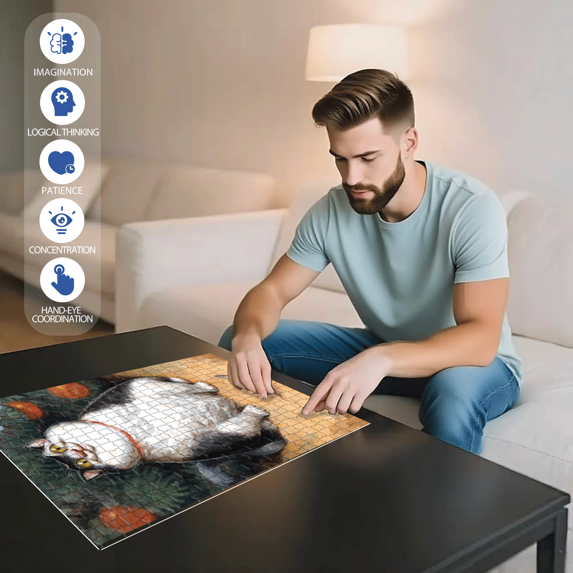Go on, open it! 500pcs/1000pcs Jigsaw Puzzle, Scratch-Resistant, Interactive Family Game & Brain-Boosting DIY Decor, Perfect for Halloween, Christmas & New Year Gifts, Family Puzzle Game