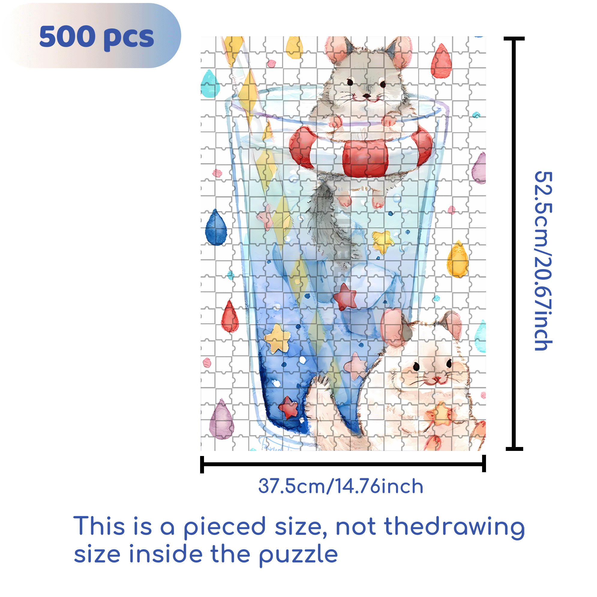 Hamster's Happiness 500pcs/1000pcs Jigsaw Puzzle, Scratch-Resistant, Interactive Family Game & Brain-Boosting DIY Decor, Perfect for Halloween, Christmas & New Year Gifts, Family Puzzle Game
