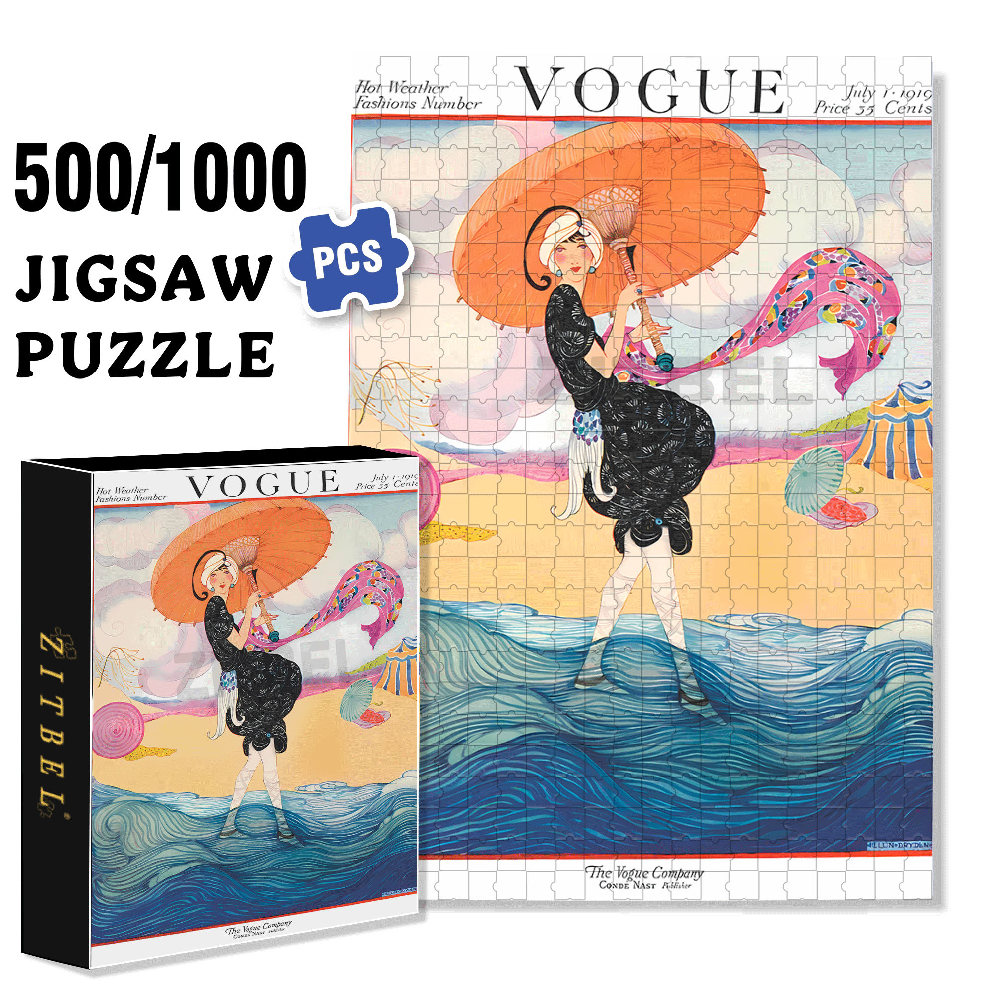 How the Wind Blows 500pcs/1000pcs Jigsaw Puzzle, Scratch-Resistant, Interactive Family Game & Brain-Boosting DIY Decor, Perfect for Halloween, Christmas & New Year Gifts, Family Puzzle Game