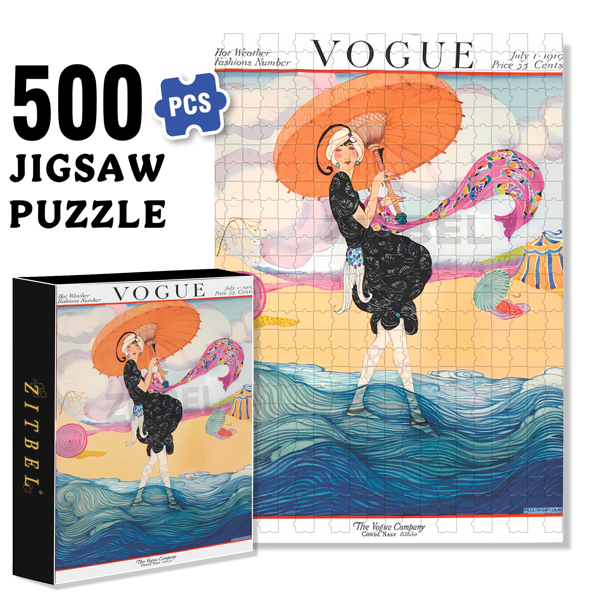 How the Wind Blows 500pcs/1000pcs Jigsaw Puzzle, Scratch-Resistant, Interactive Family Game & Brain-Boosting DIY Decor, Perfect for Halloween, Christmas & New Year Gifts, Family Puzzle Game