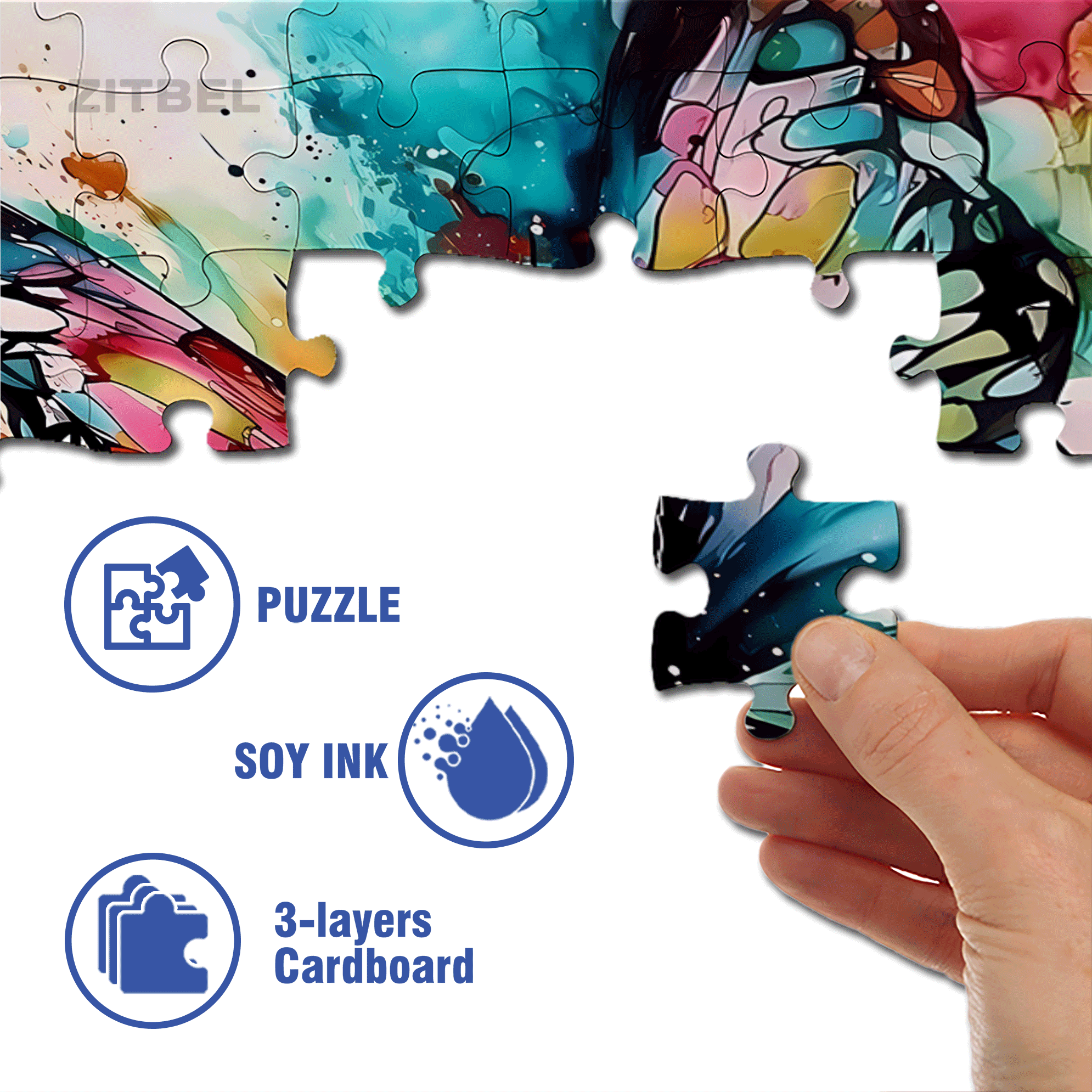 Impression Butterfly 500pcs/1000pcs Jigsaw Puzzle, Scratch-Resistant, Interactive Family Game & Brain-Boosting DIY Decor, Perfect for Halloween, Christmas & New Year Gifts, Family Puzzle Game