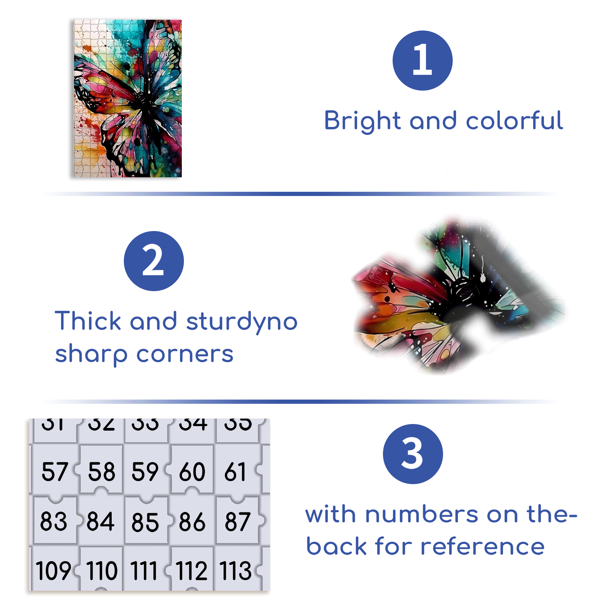 Impression Butterfly 500pcs/1000pcs Jigsaw Puzzle, Scratch-Resistant, Interactive Family Game & Brain-Boosting DIY Decor, Perfect for Halloween, Christmas & New Year Gifts, Family Puzzle Game