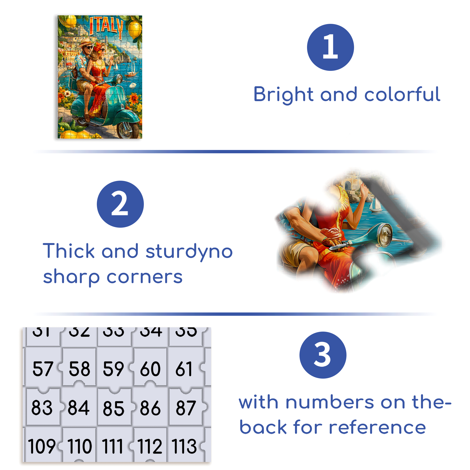 Italian Sunshine 500pcs/1000pcs Jigsaw Puzzle, Scratch-Resistant, Interactive Family Game & Brain-Boosting DIY Decor, Perfect for Halloween, Christmas & New Year Gifts, Family Puzzle Game