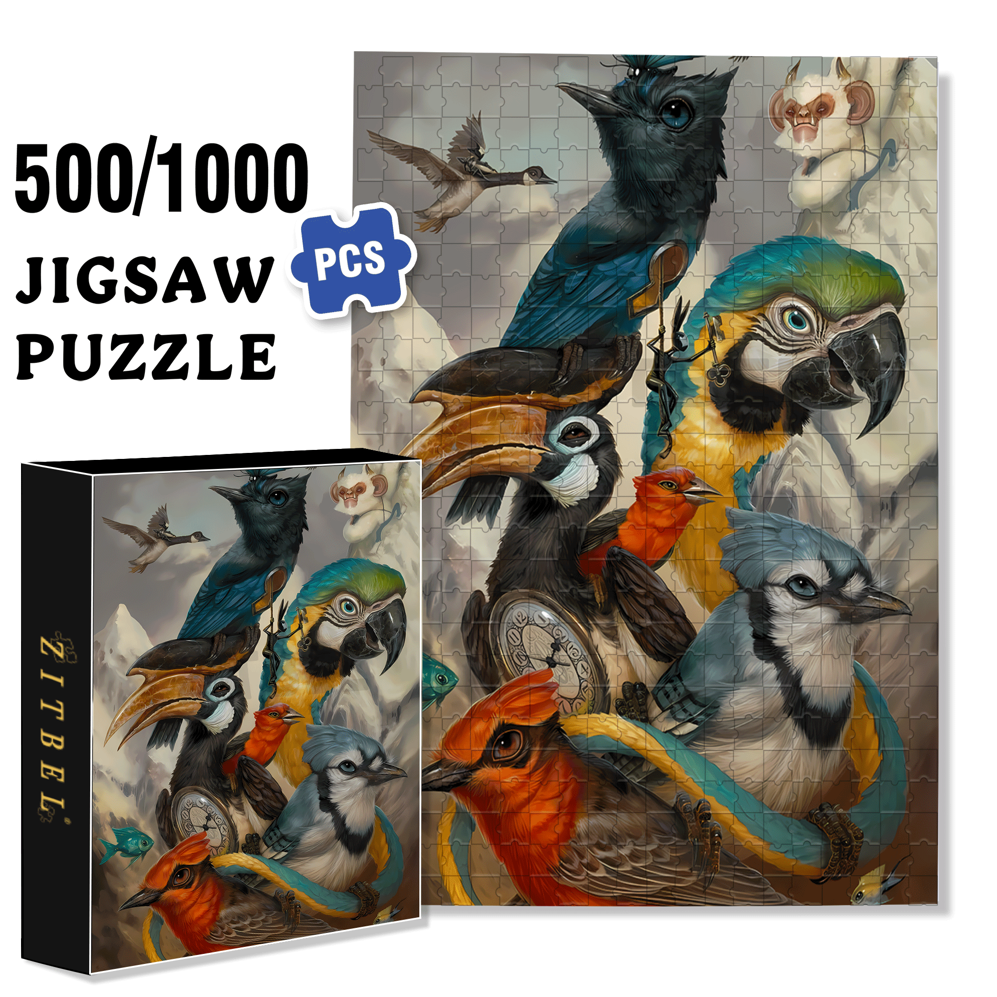 Legendary 500pcs/1000pcs Jigsaw Puzzle, Scratch-Resistant, Interactive Family Game & Brain-Boosting DIY Decor, Perfect for Halloween, Christmas & New Year Gifts, Family Puzzle Game