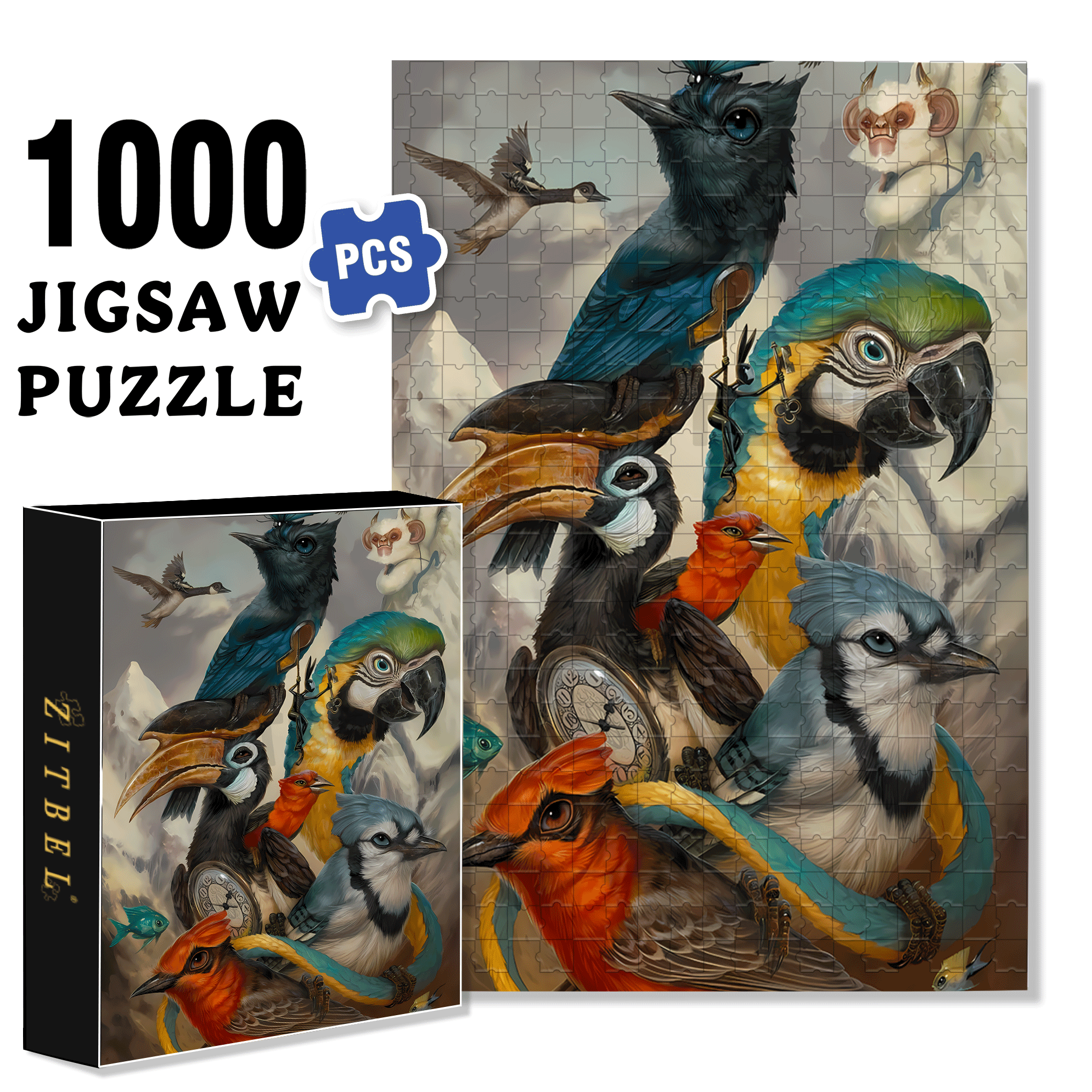 Legendary 500pcs/1000pcs Jigsaw Puzzle, Scratch-Resistant, Interactive Family Game & Brain-Boosting DIY Decor, Perfect for Halloween, Christmas & New Year Gifts, Family Puzzle Game