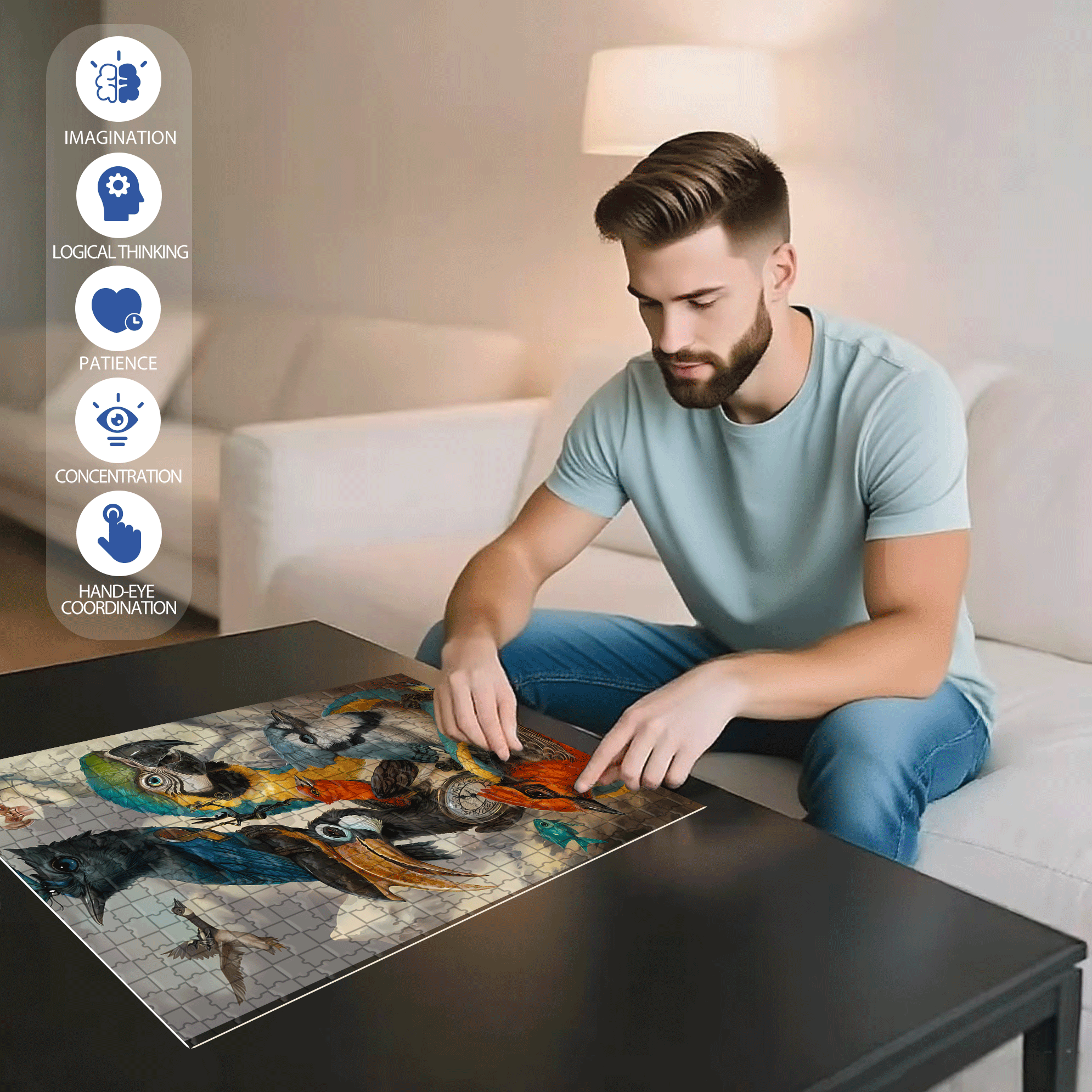 Legendary 500pcs/1000pcs Jigsaw Puzzle, Scratch-Resistant, Interactive Family Game & Brain-Boosting DIY Decor, Perfect for Halloween, Christmas & New Year Gifts, Family Puzzle Game
