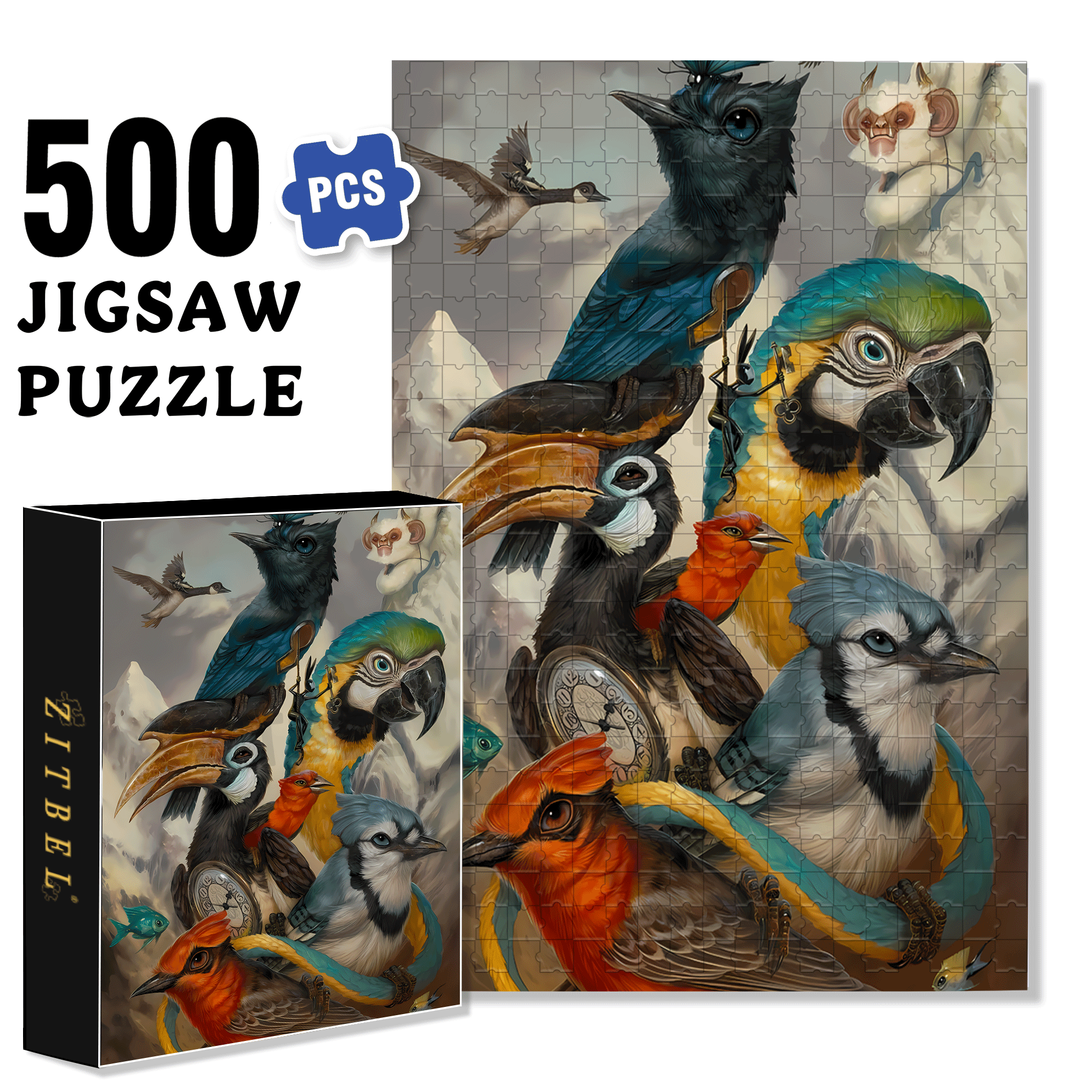 Legendary 500pcs/1000pcs Jigsaw Puzzle, Scratch-Resistant, Interactive Family Game & Brain-Boosting DIY Decor, Perfect for Halloween, Christmas & New Year Gifts, Family Puzzle Game