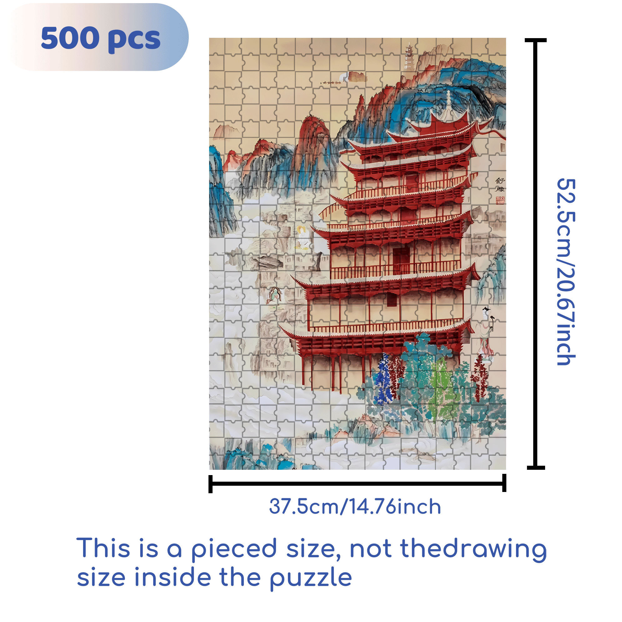 Mogao Grottoes 500pcs/1000pcs Jigsaw Puzzle, Scratch-Resistant, Interactive Family Game & Brain-Boosting DIY Decor, Perfect for Halloween, Christmas & New Year Gifts, Family Puzzle Game