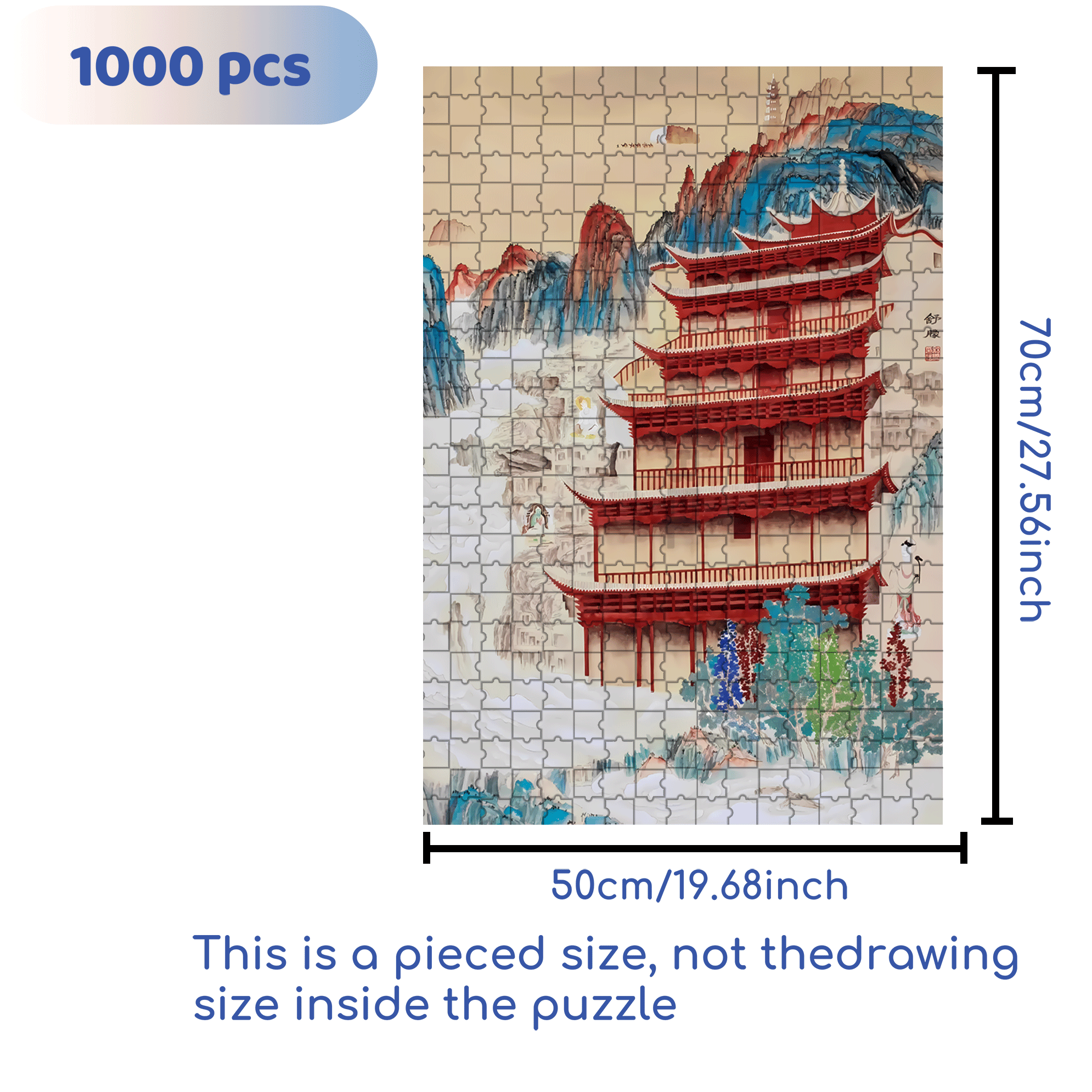 Mogao Grottoes 500pcs/1000pcs Jigsaw Puzzle, Scratch-Resistant, Interactive Family Game & Brain-Boosting DIY Decor, Perfect for Halloween, Christmas & New Year Gifts, Family Puzzle Game
