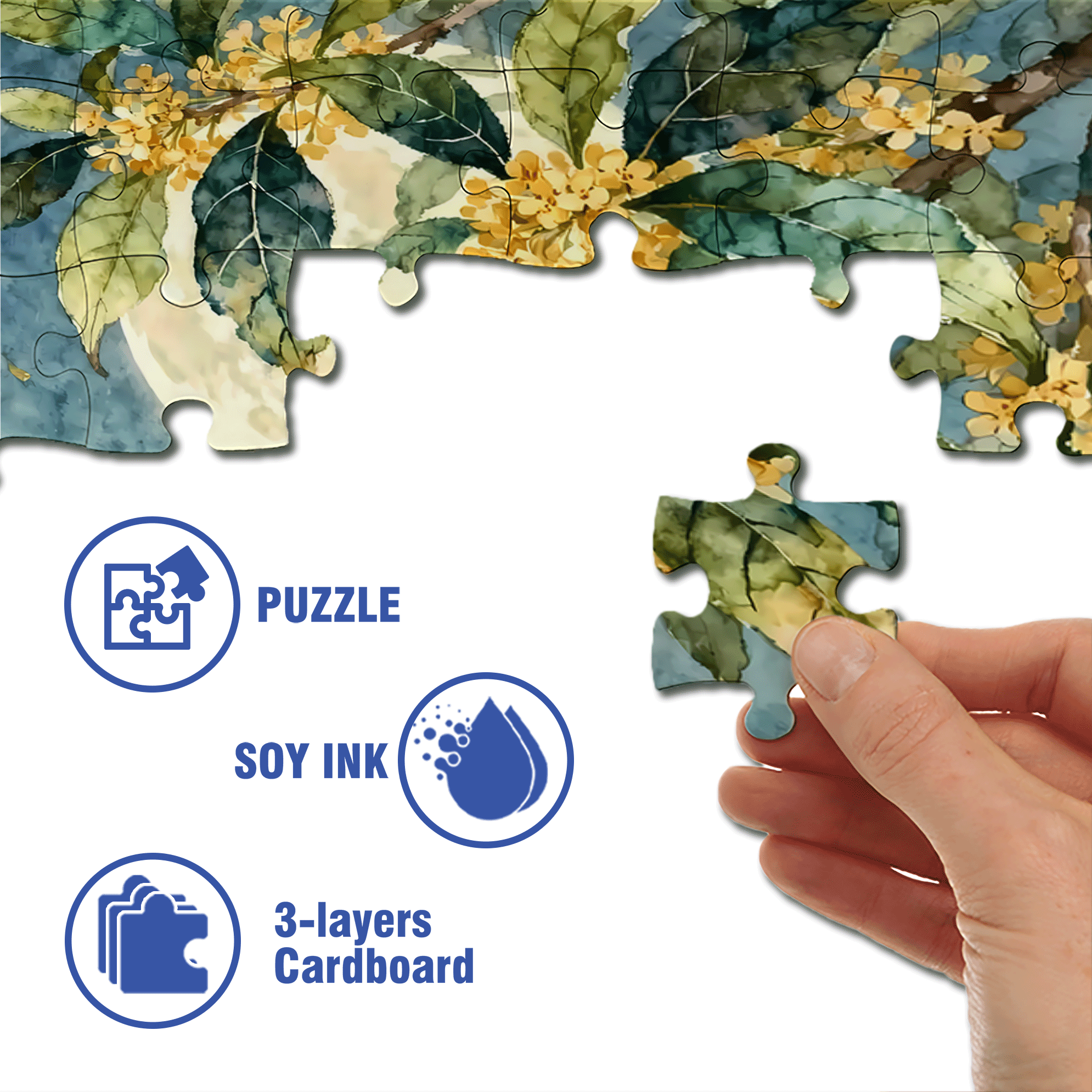 Osmanthus and Rabbit 500pcs/1000pcs Jigsaw Puzzle, Scratch-Resistant, Interactive Family Game & Brain-Boosting DIY Decor, Perfect for Halloween, Christmas & New Year Gifts, Family Puzzle Game