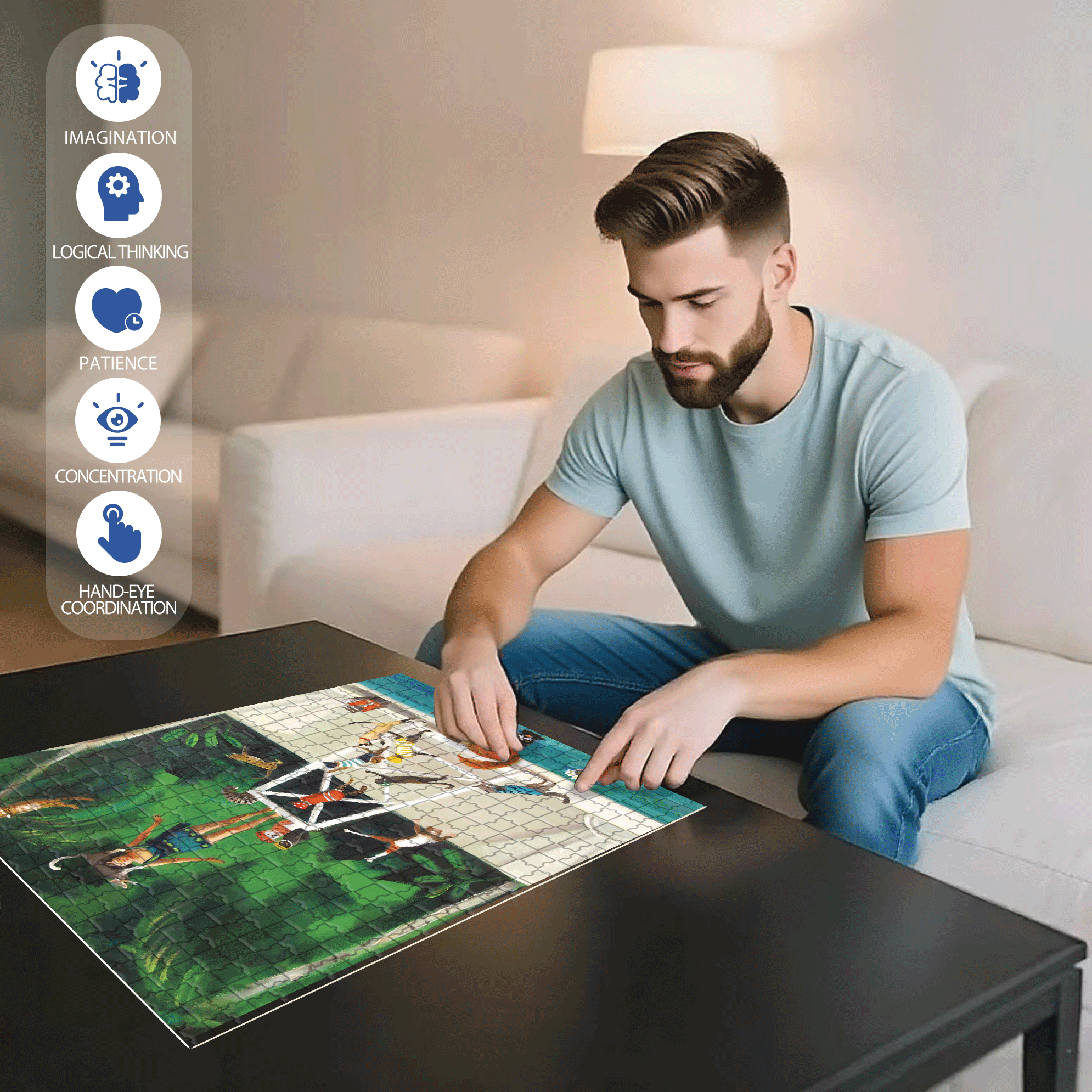 Pool Kitties 500pcs/1000pcs Jigsaw Puzzle, Scratch-Resistant, Interactive Family Game & Brain-Boosting DIY Decor, Perfect for Halloween, Christmas & New Year Gifts, Family Puzzle Game
