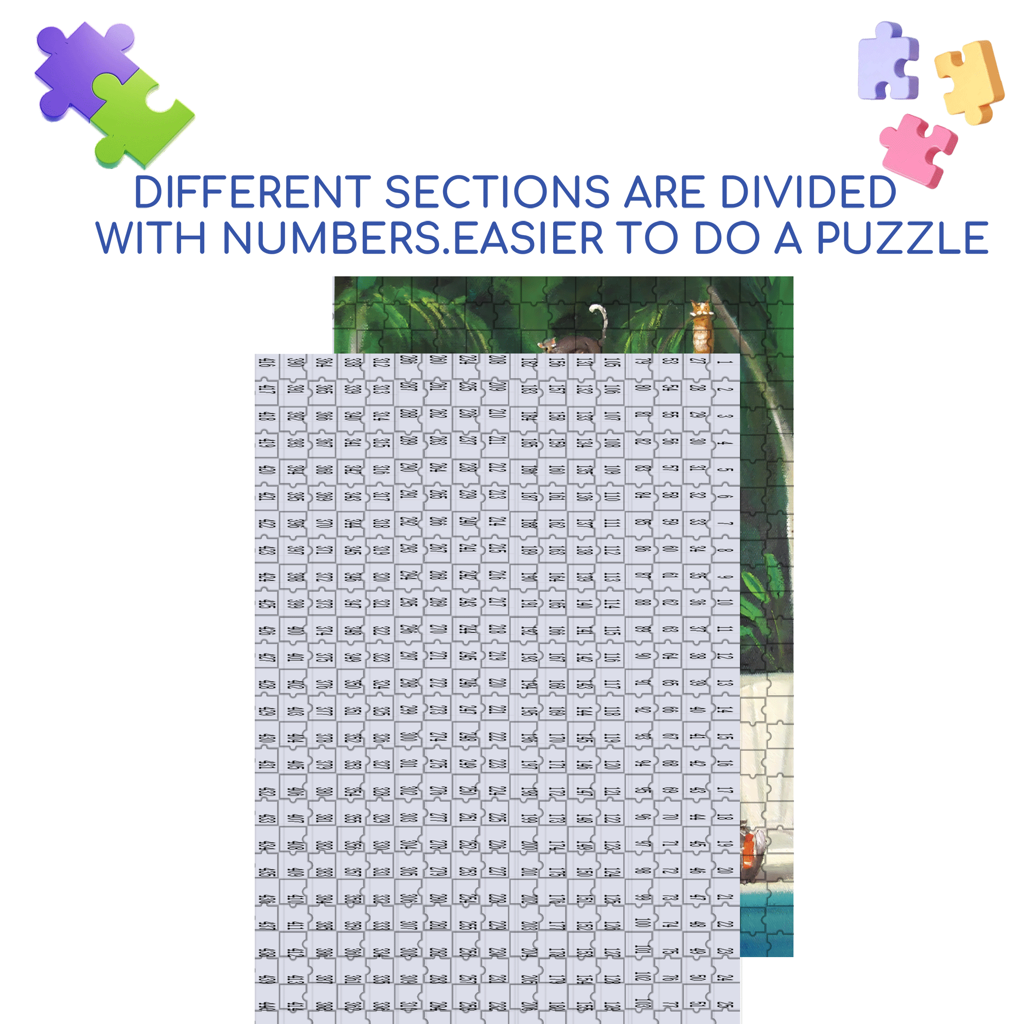 Pool Kitties 500pcs/1000pcs Jigsaw Puzzle, Scratch-Resistant, Interactive Family Game & Brain-Boosting DIY Decor, Perfect for Halloween, Christmas & New Year Gifts, Family Puzzle Game