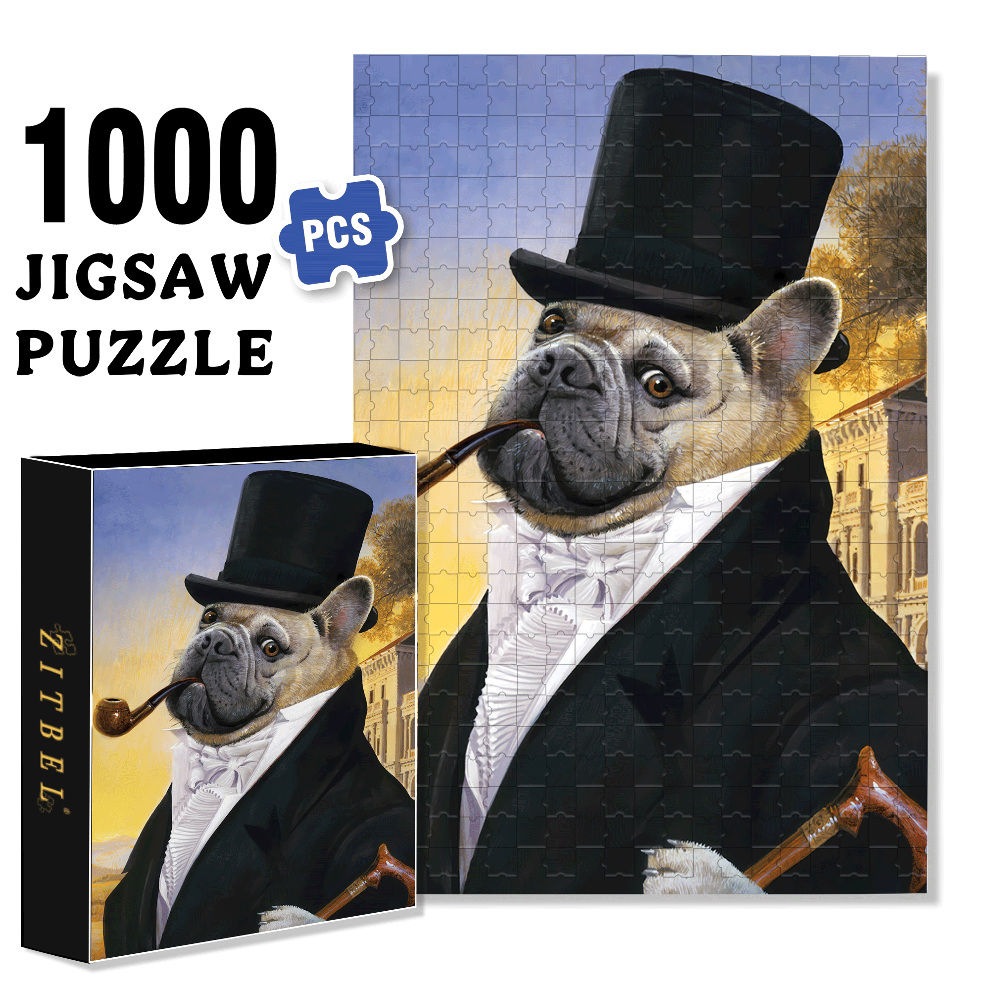 Posh Pup 500pcs/1000pcs Jigsaw Puzzle, Scratch-Resistant, Interactive Family Game & Brain-Boosting DIY Decor, Perfect for Halloween, Christmas & New Year Gifts, Family Puzzle Game