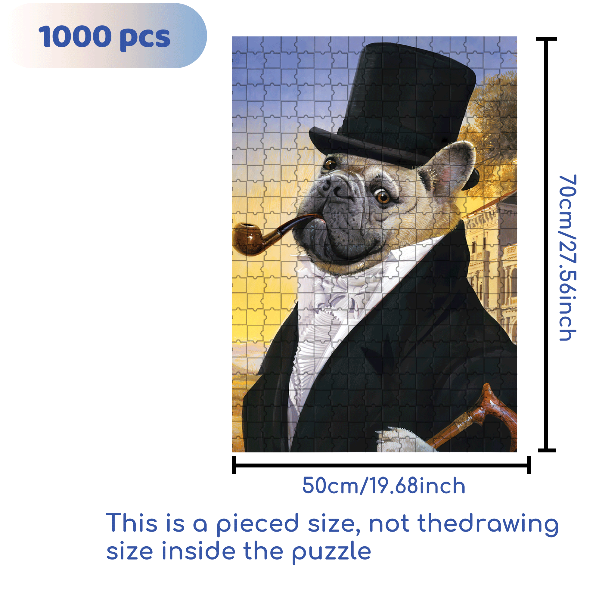 Posh Pup 500pcs/1000pcs Jigsaw Puzzle, Scratch-Resistant, Interactive Family Game & Brain-Boosting DIY Decor, Perfect for Halloween, Christmas & New Year Gifts, Family Puzzle Game
