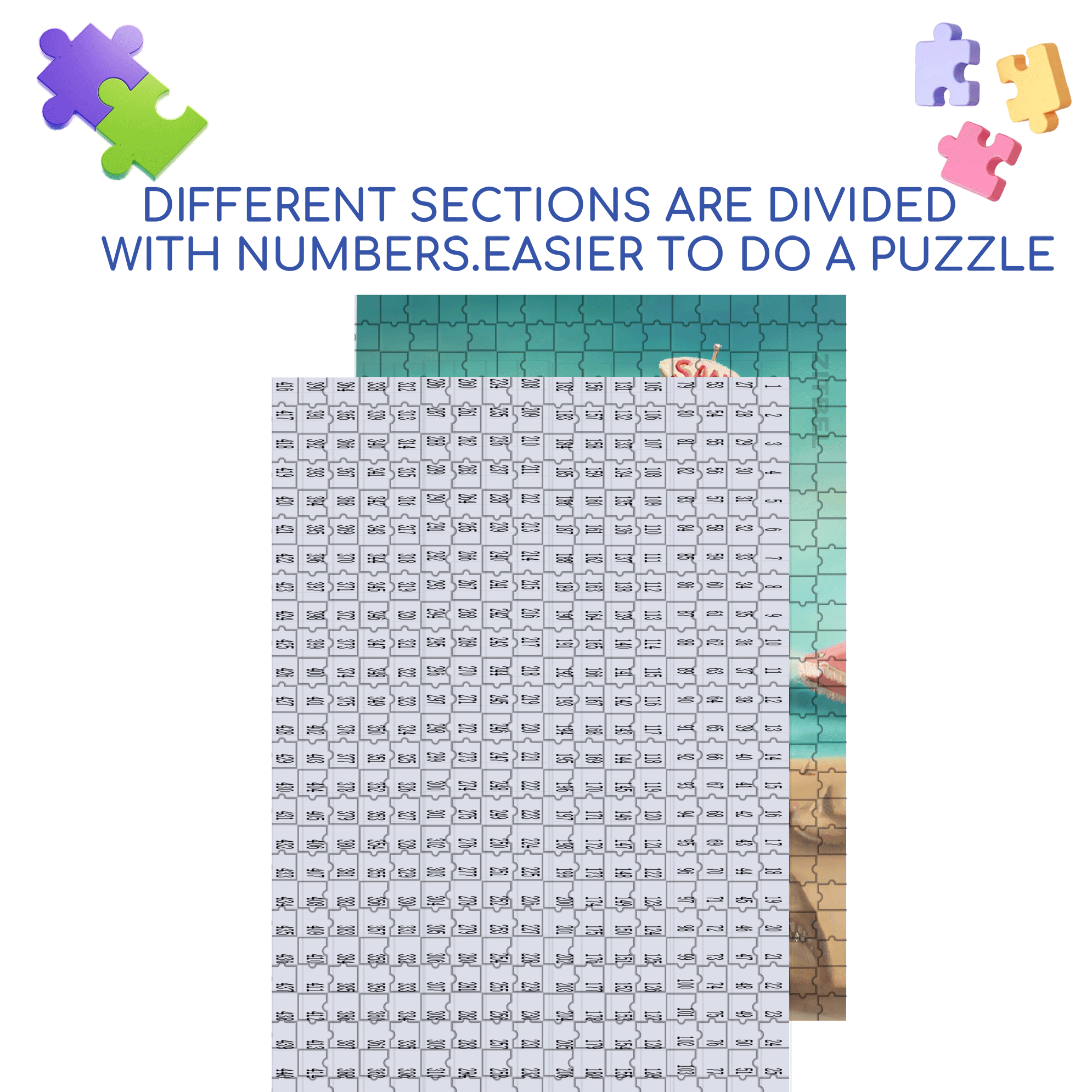 Sand Shark Bar 500pcs/1000pcs Jigsaw Puzzle, Scratch-Resistant, Interactive Family Game & Brain-Boosting DIY Decor, Perfect for Halloween, Christmas & New Year Gifts, Family Puzzle Game