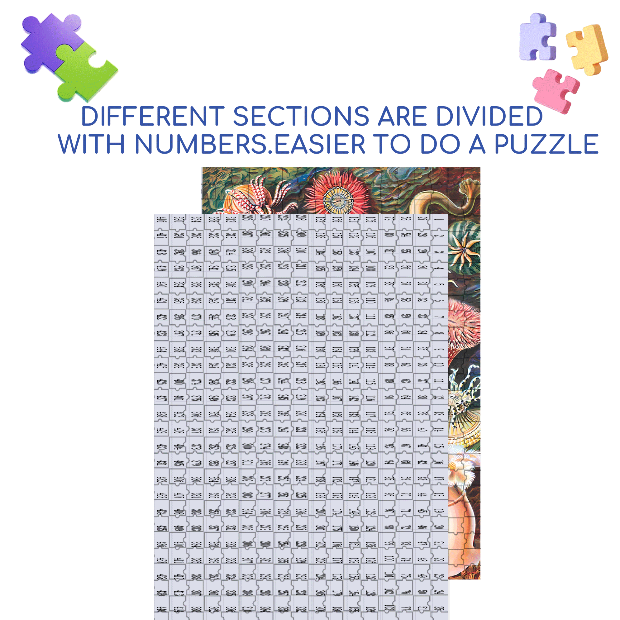 Sea Anemones 500pcs/1000pcs Jigsaw Puzzle, Scratch-Resistant, Interactive Family Game & Brain-Boosting DIY Decor, Perfect for Halloween, Christmas & New Year Gifts, Family Puzzle Game