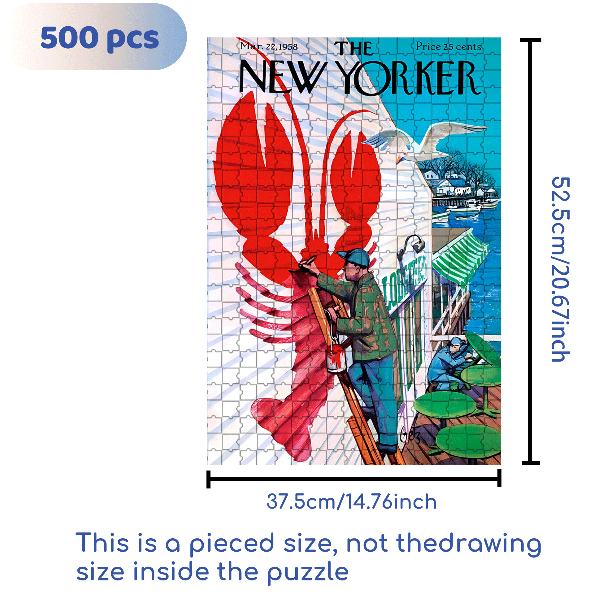 Seaside Caf¨¦ 500pcs/1000pcs Jigsaw Puzzle, Scratch-Resistant, Interactive Family Game & Brain-Boosting DIY Decor, Perfect for Halloween, Christmas & New Year Gifts, Family Puzzle Game