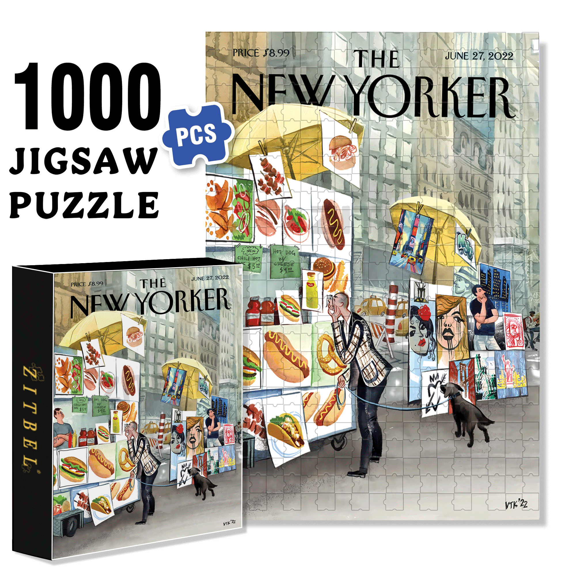 Sidewalk Connoisseurs 500pcs/1000pcs Jigsaw Puzzle, Scratch-Resistant, Interactive Family Game & Brain-Boosting DIY Decor, Perfect for Halloween, Christmas & New Year Gifts, Family Puzzle Game