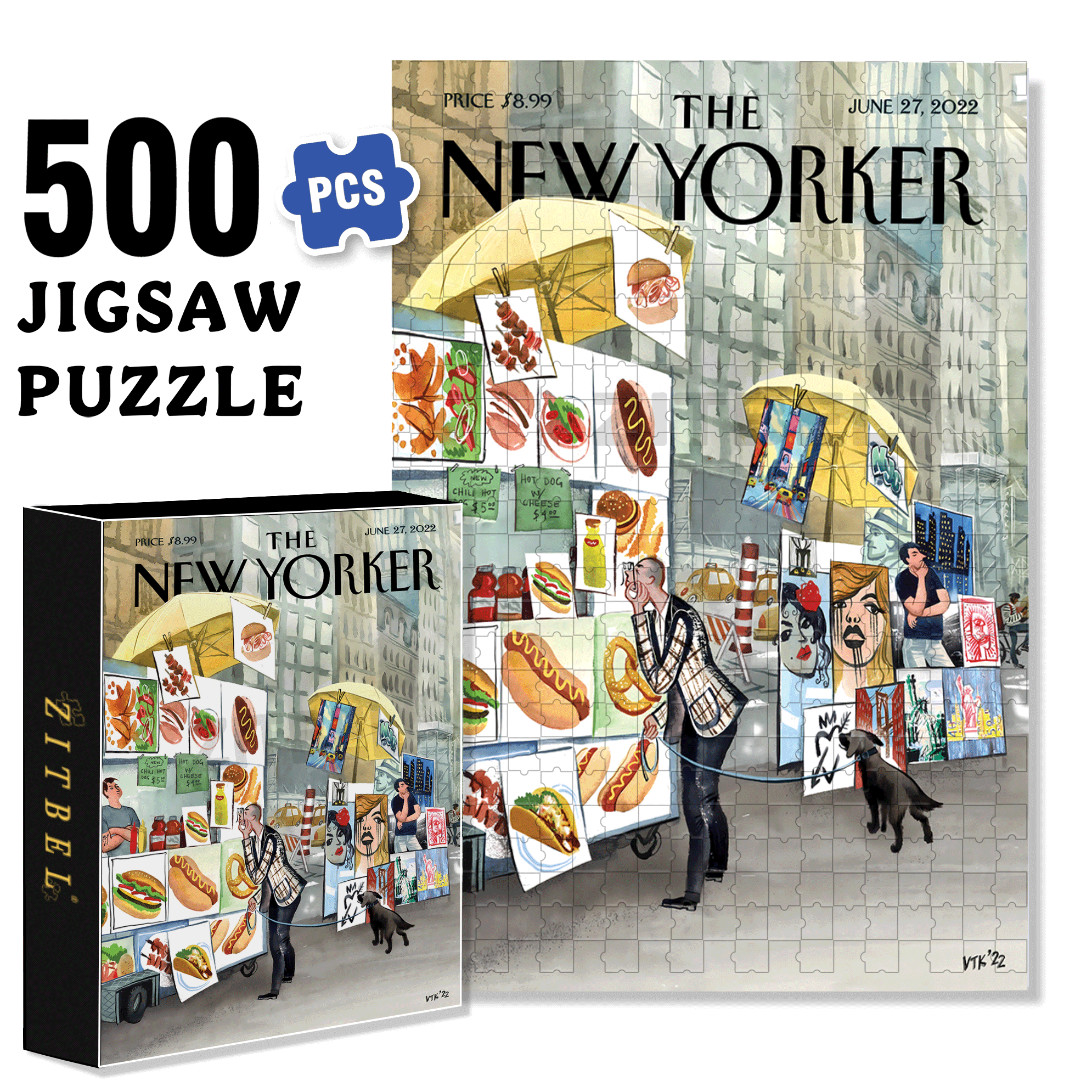 Sidewalk Connoisseurs 500pcs/1000pcs Jigsaw Puzzle, Scratch-Resistant, Interactive Family Game & Brain-Boosting DIY Decor, Perfect for Halloween, Christmas & New Year Gifts, Family Puzzle Game