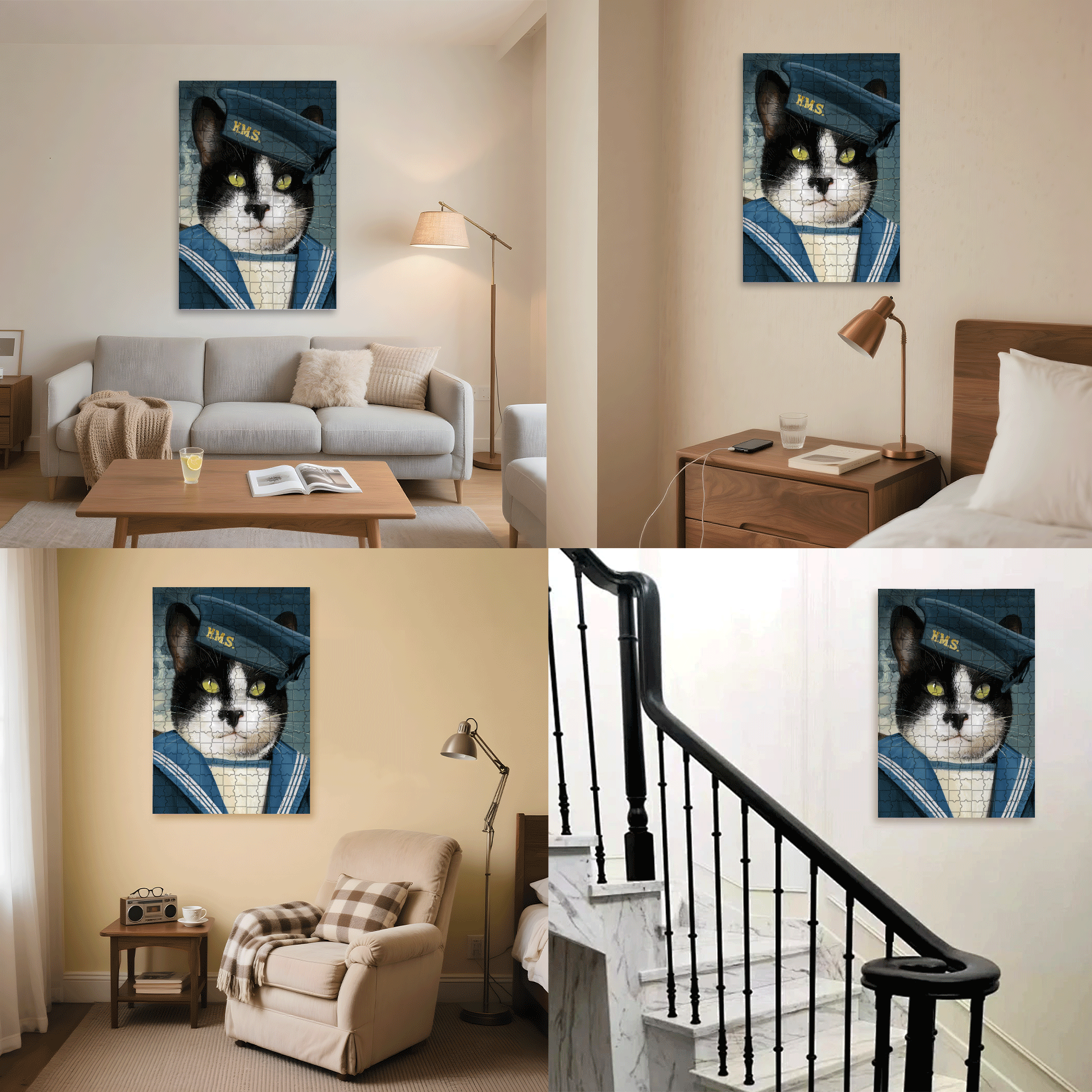 Simon - Sailor Cat 500pcs/1000pcs Jigsaw Puzzle, Scratch-Resistant, Interactive Family Game & Brain-Boosting DIY Decor, Perfect for Halloween, Christmas & New Year Gifts, Family Puzzle Game